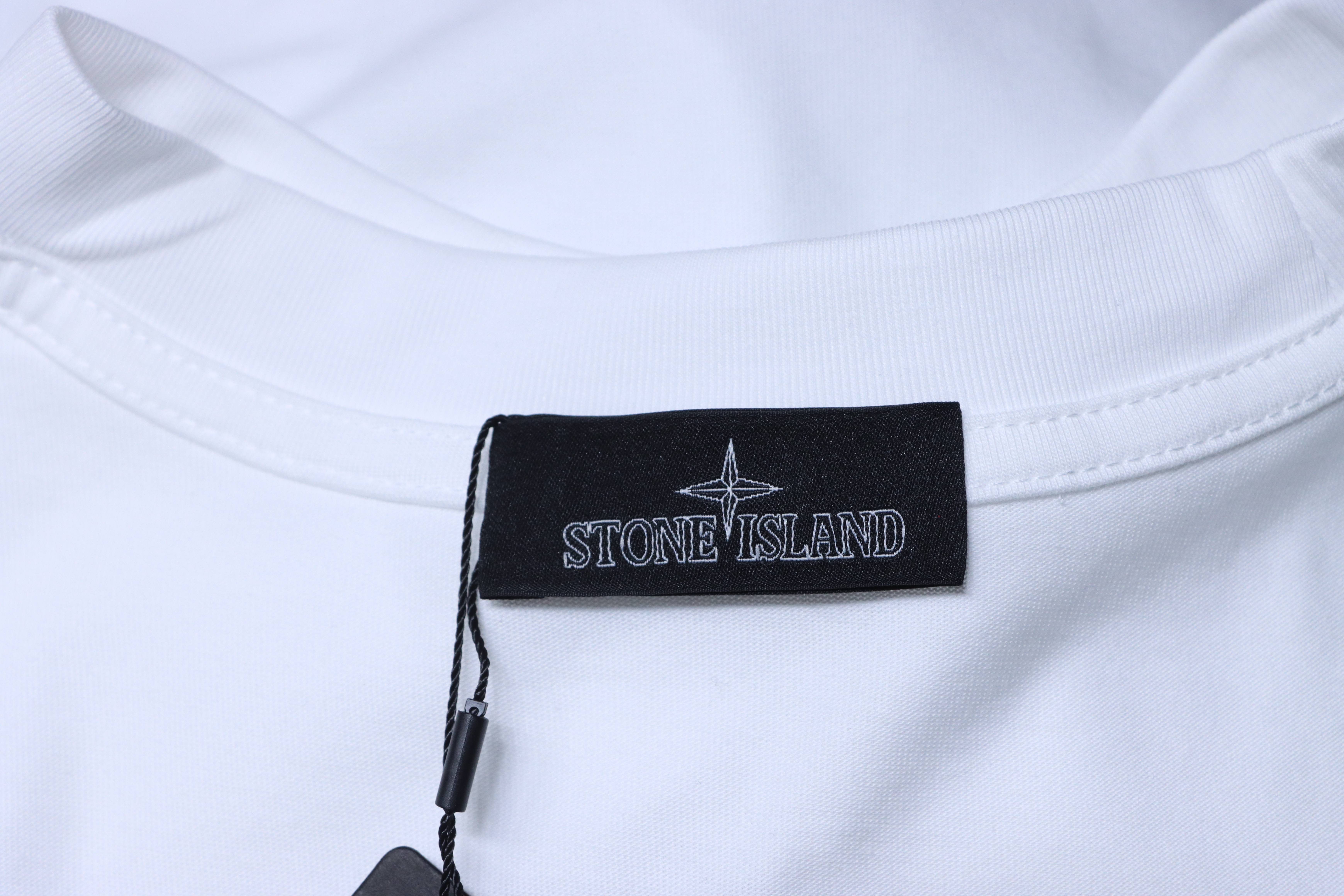 Stone Island SS26 Cracked Compass Back Print T-Shirt White