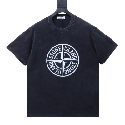 Stone Island Washed Compass Emblem T-Shirt Black 01