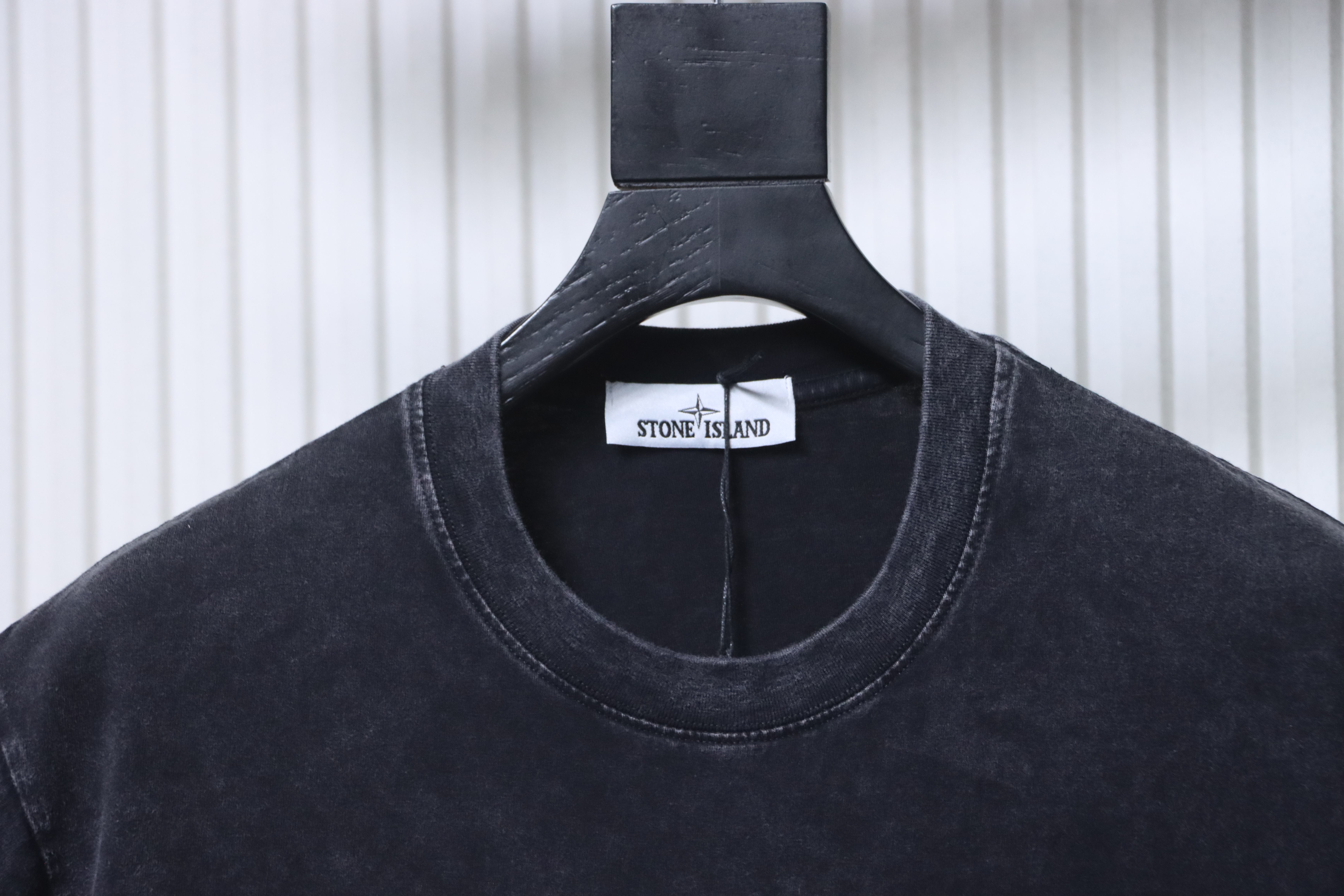 Stone Island Washed Compass Emblem T-Shirt Black