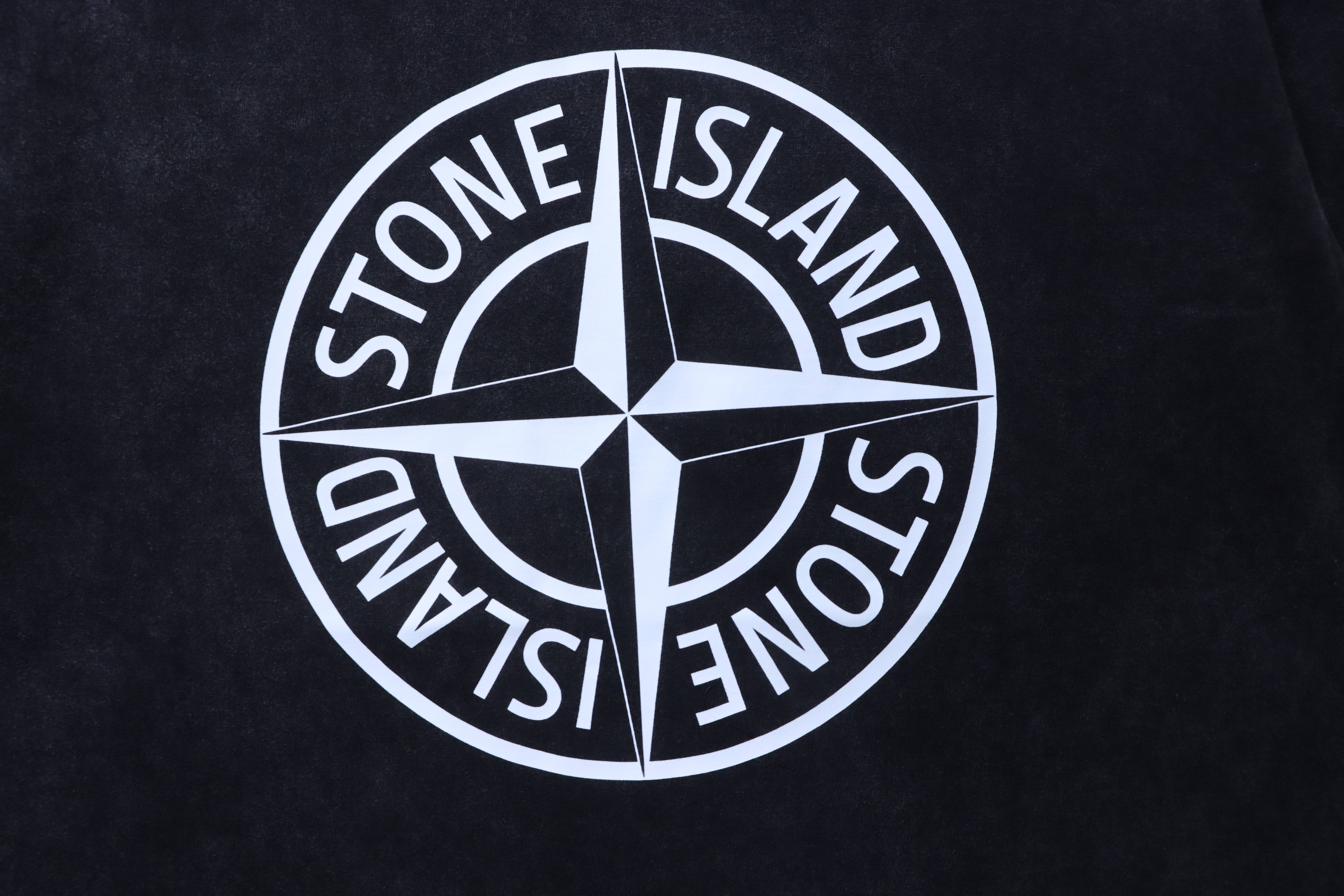 Stone Island Washed Compass Emblem T-Shirt Black