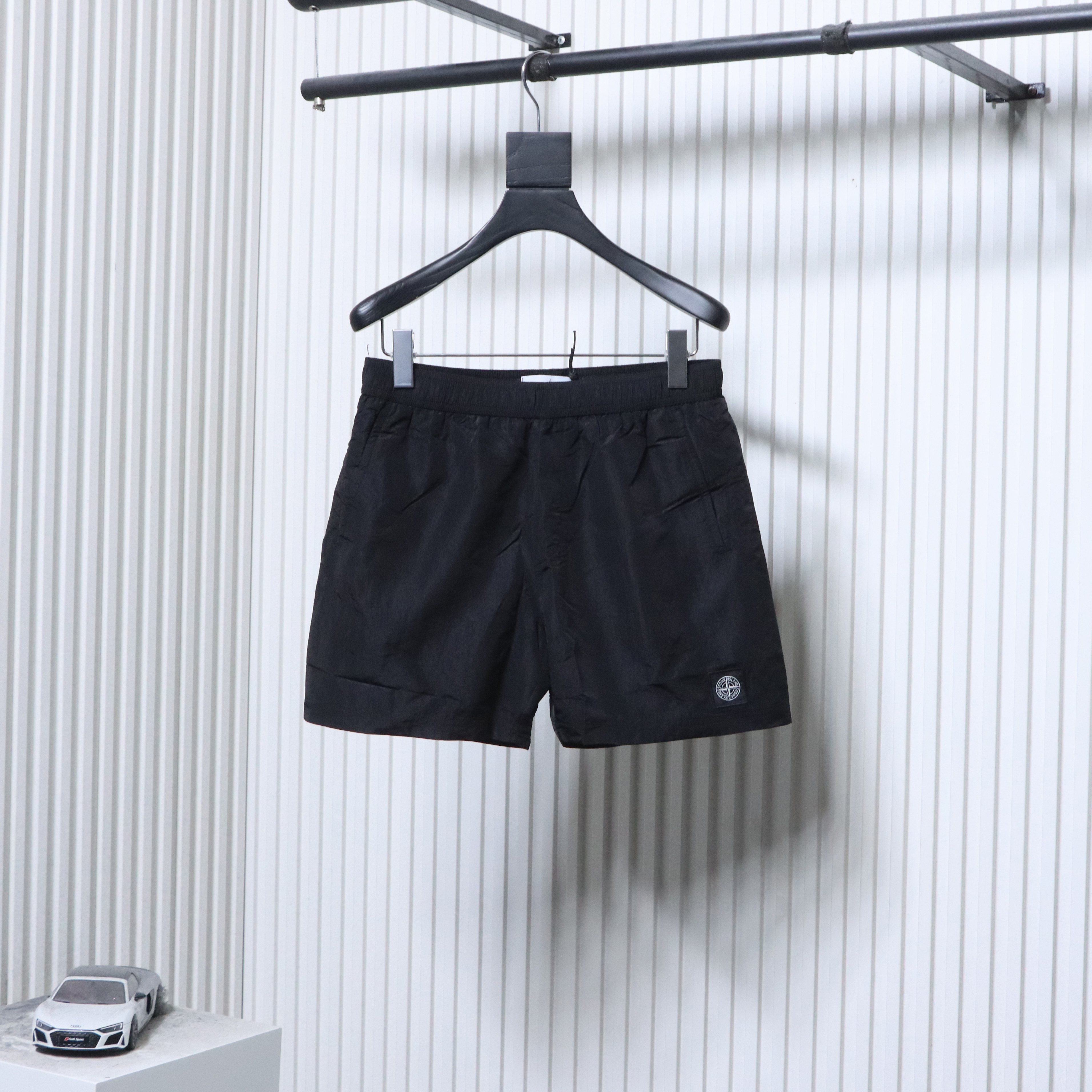 Stone Island Woven Badge Shorts Black