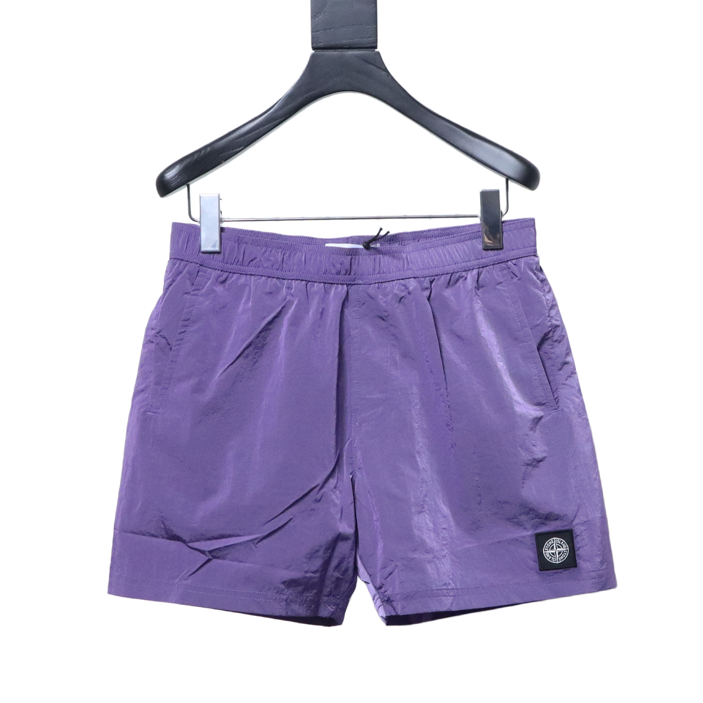 Stone Island Woven Badge Shorts Purple