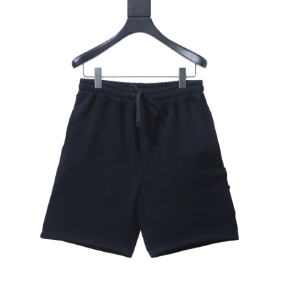 Stone Island Zip-Pocket Logo Shorts Black 01