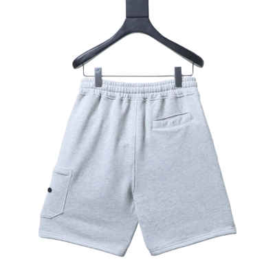 Stone Island Zip-Pocket Logo Shorts Heather Gray 02