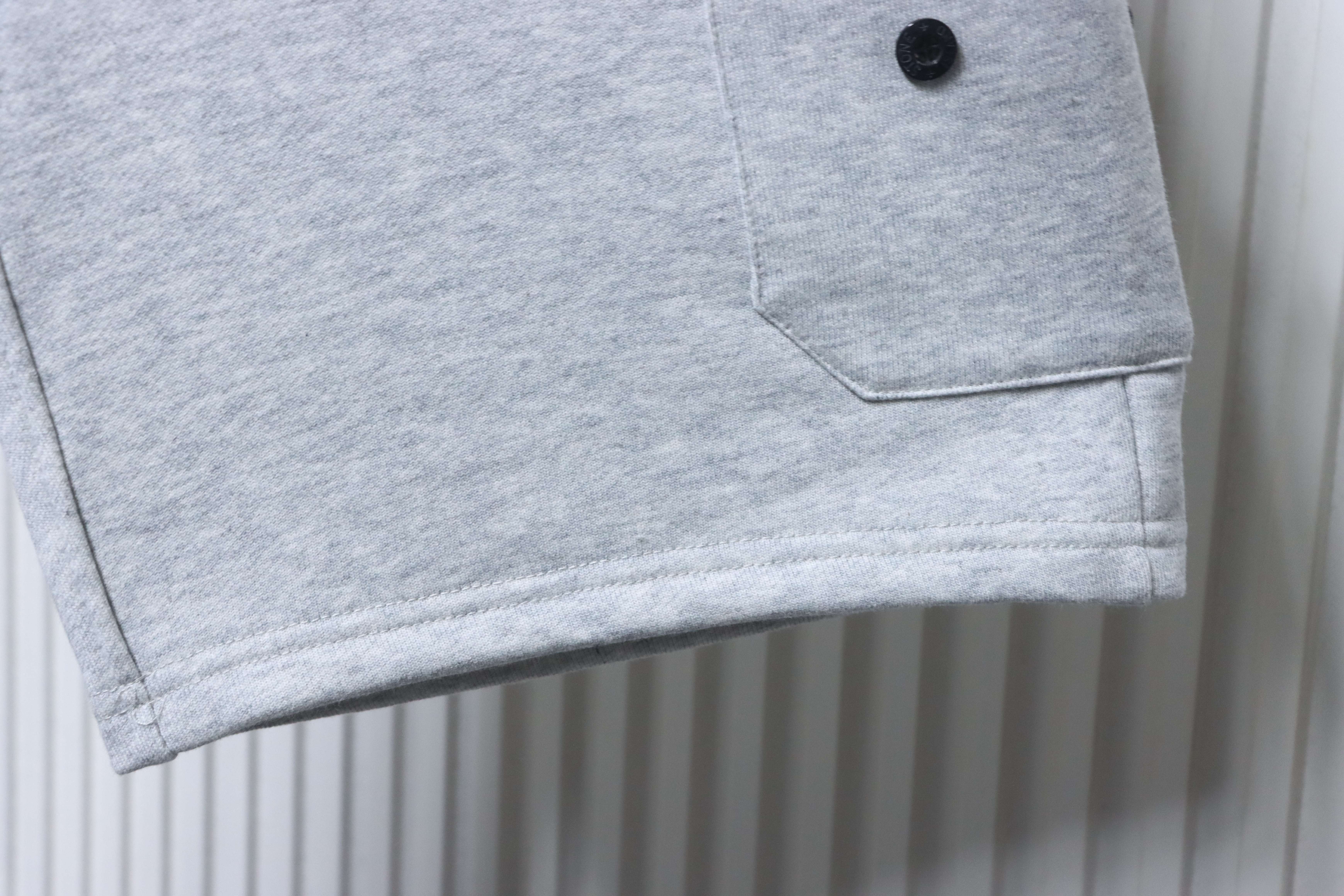 Stone Island Zip-Pocket Logo Shorts Heather Gray