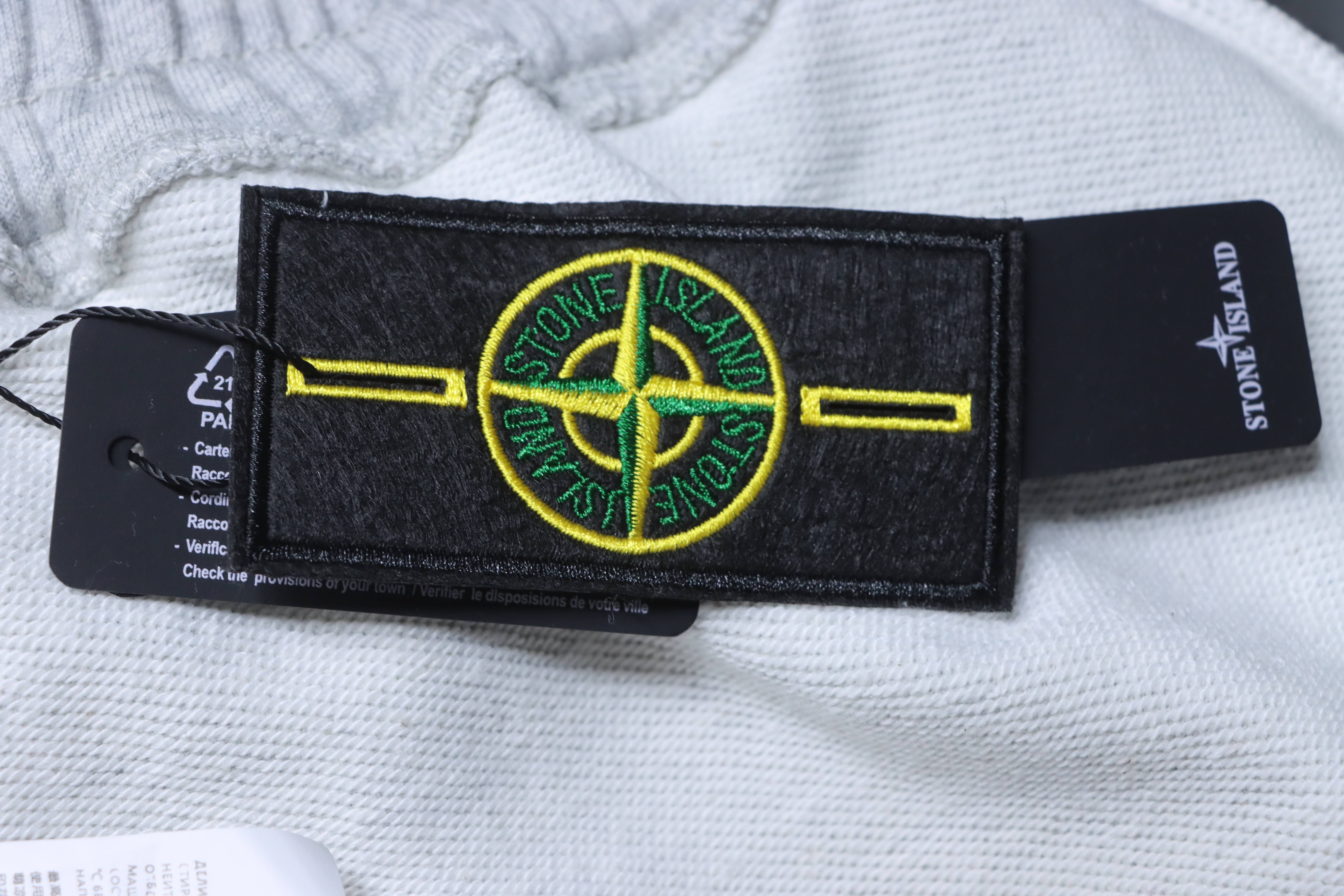 Stone Island Zip-Pocket Logo Shorts Heather Gray
