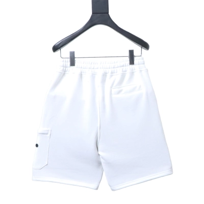 Stone Island Zip-Pocket Logo Shorts White 02