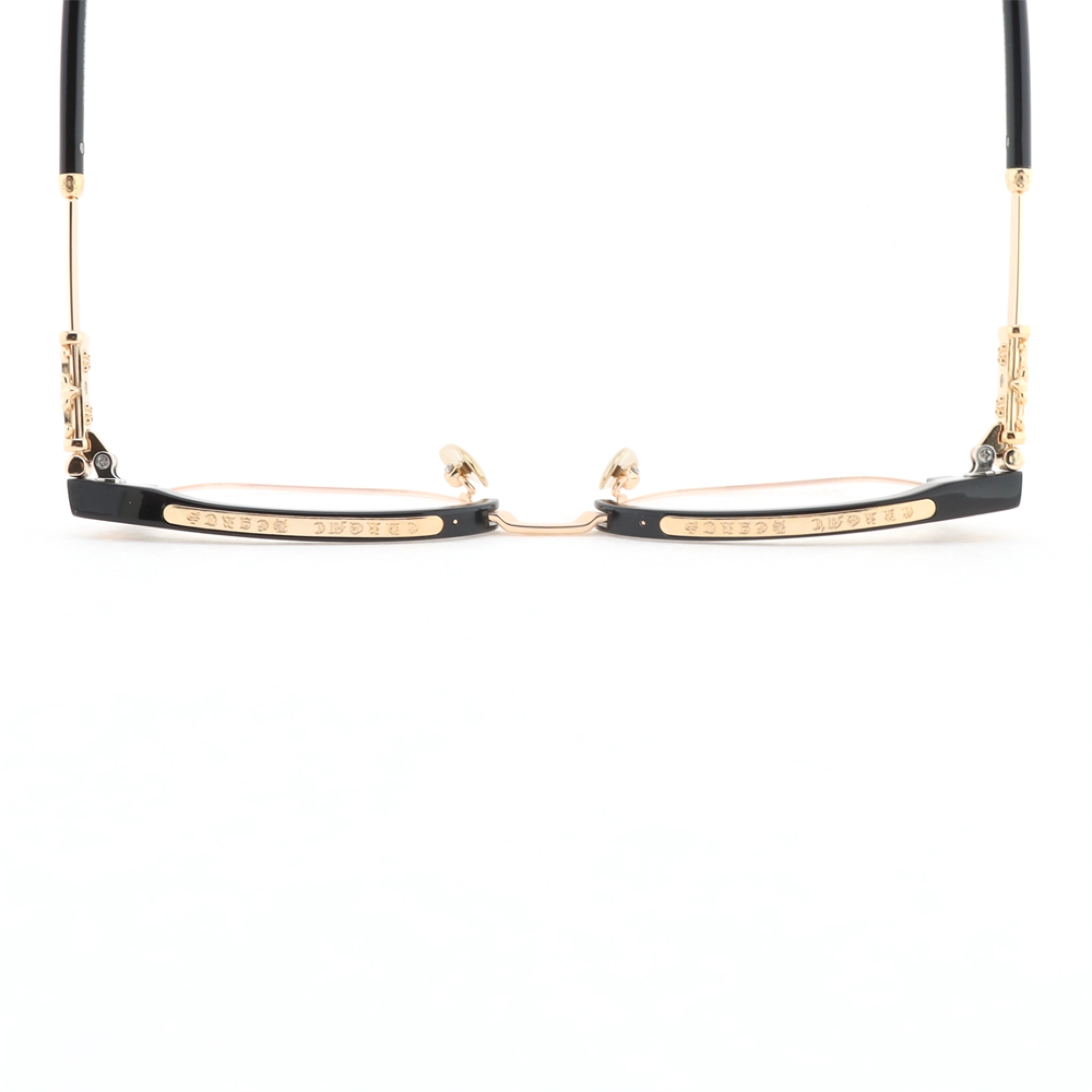 Chrome Hearts Bonennoisseur ll Glasses Black Frame/Gold Temples