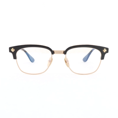 Chrome Hearts Bonennoisseur ll Glasses Black Frame/Gold Temples 01