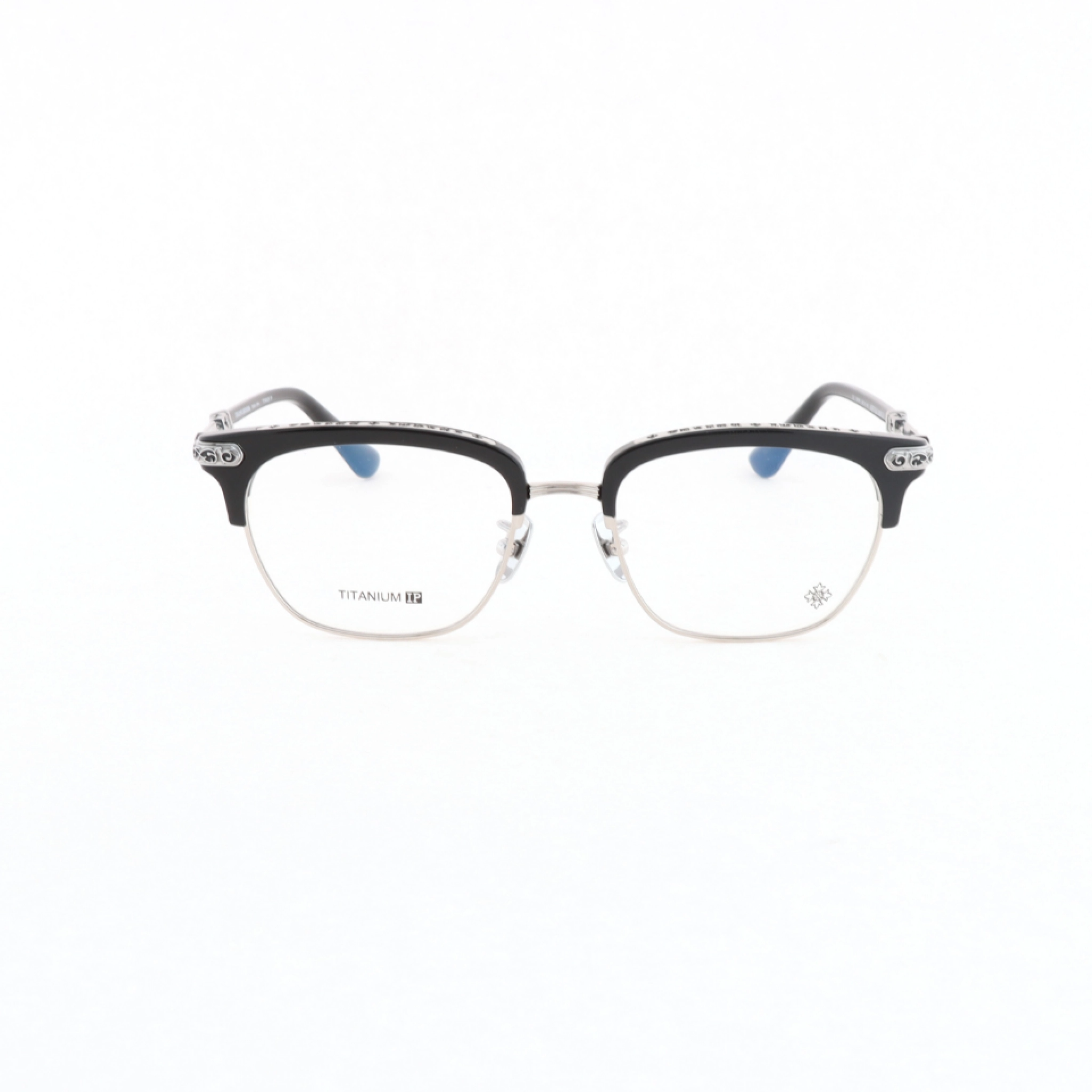 Chrome Hearts Vertical Smile-II Glasses Black and Silver