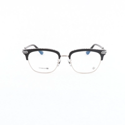 Chrome Hearts Vertical Smile-II Glasses Black and Silver 01