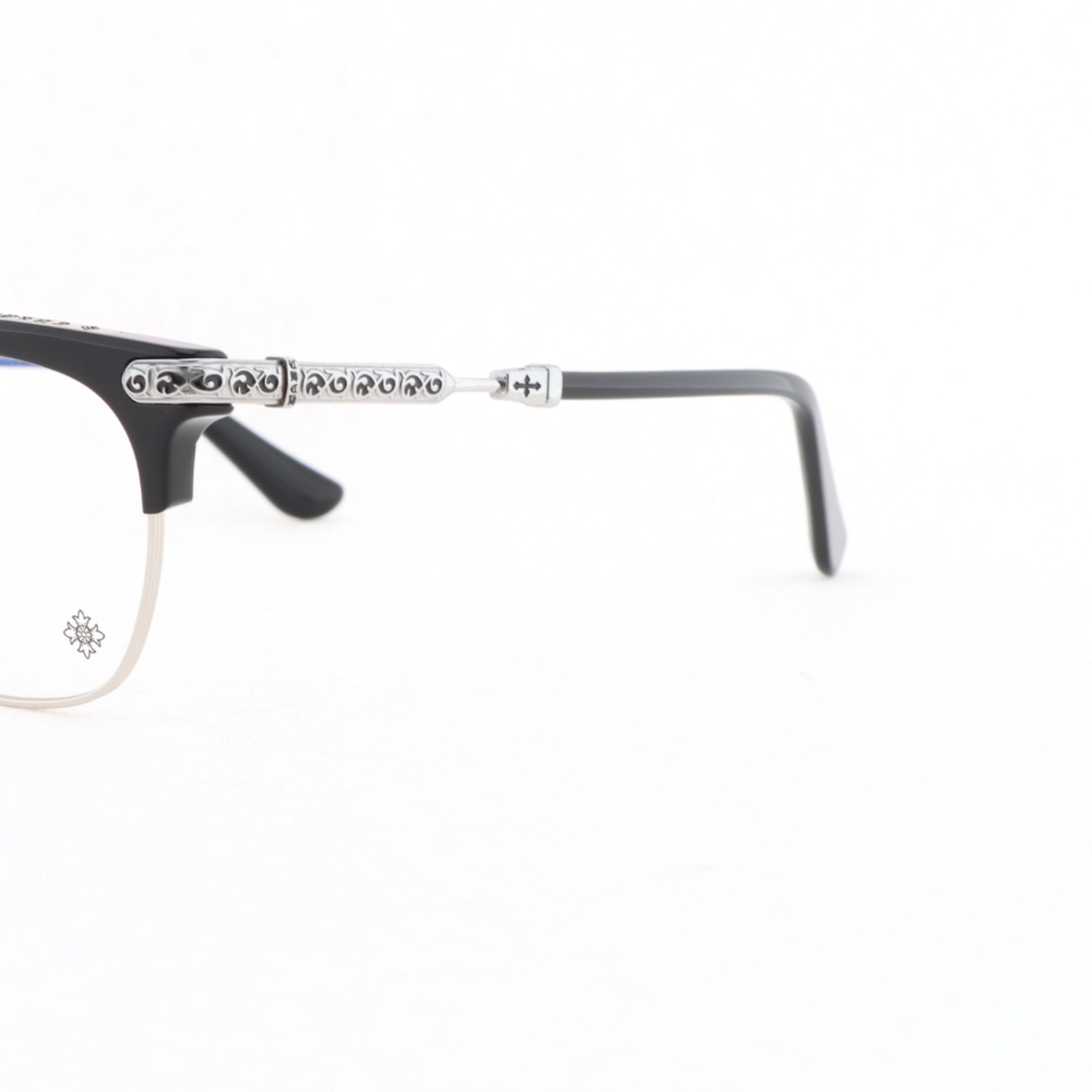 Chrome Hearts Vertical Smile-II Glasses Black and Silver