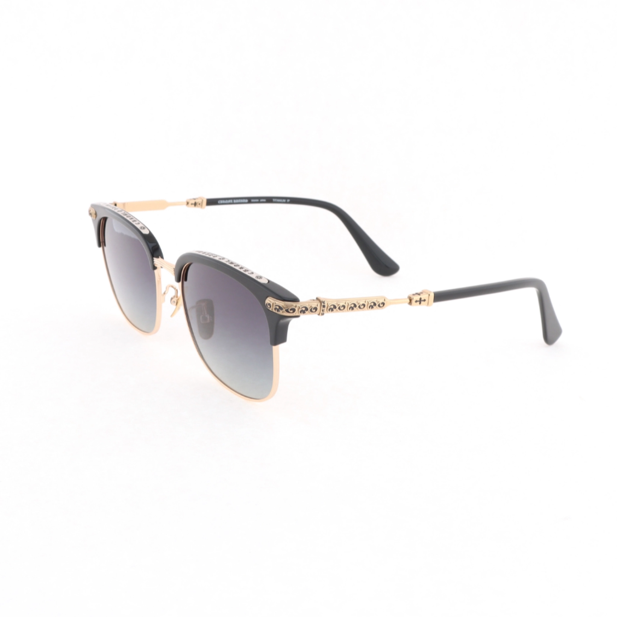 Chrome Hearts Vertical Smile-II Glasses Glod and Silver