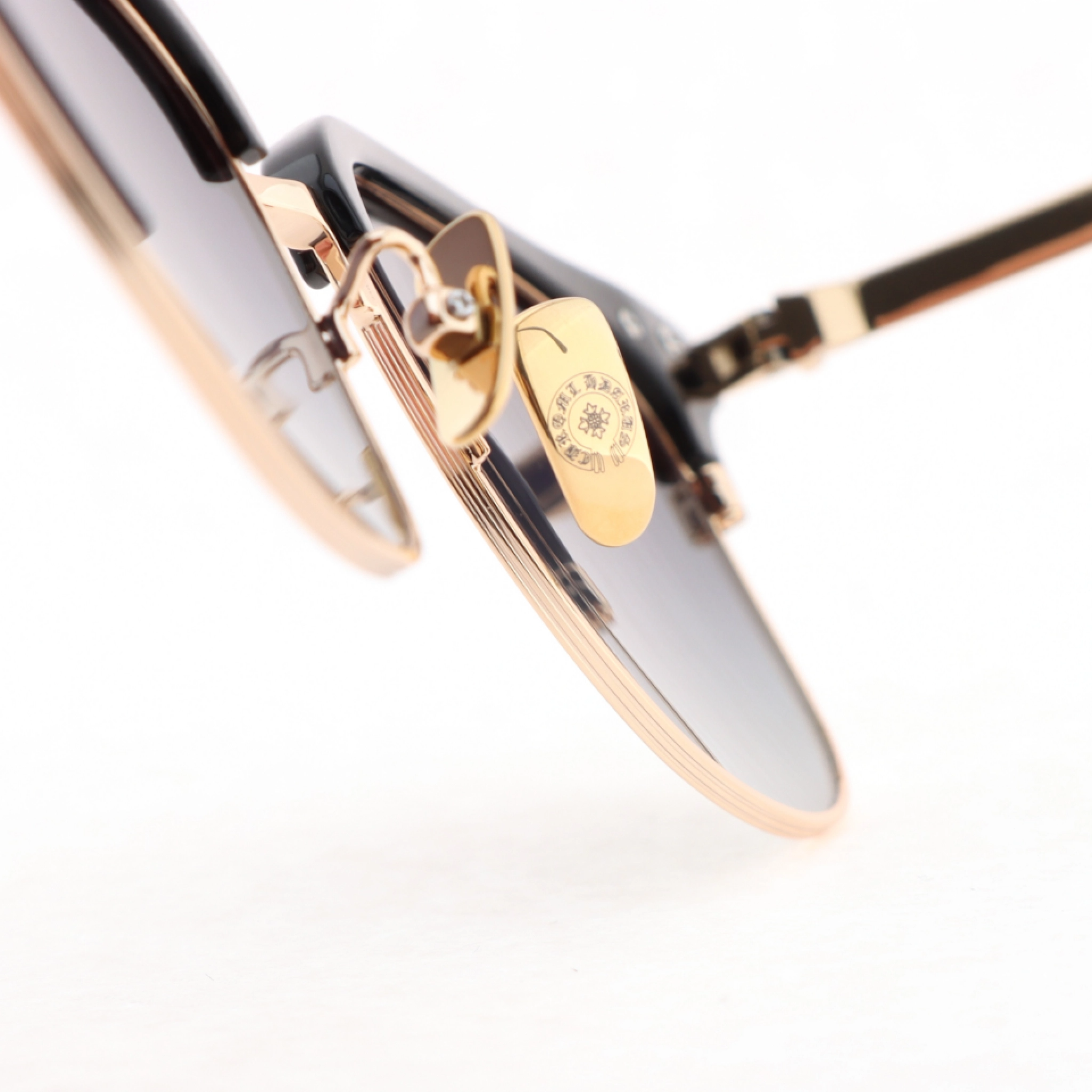Chrome Hearts Vertical Smile-II Glasses Glod and Silver