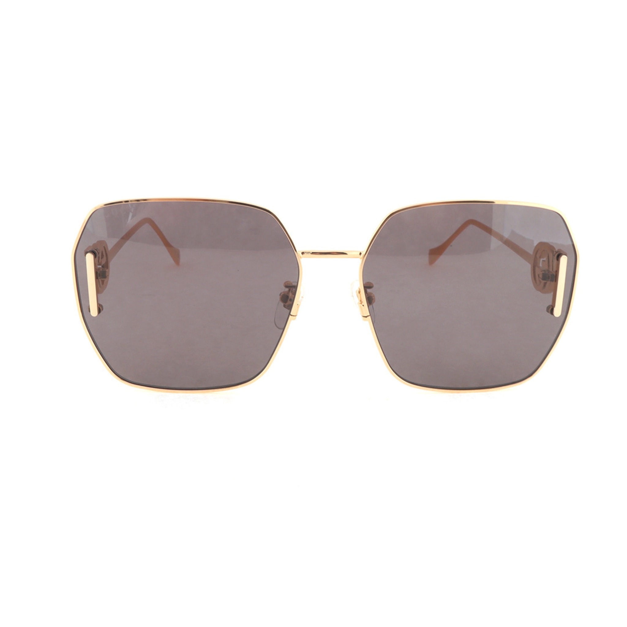 Gucci Gold Tone Oversize Sunglasses Frame with "GG" Logo Accent