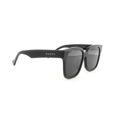 GUCCI Rectangular-frame Acetate Sunglasses Black Gold 02