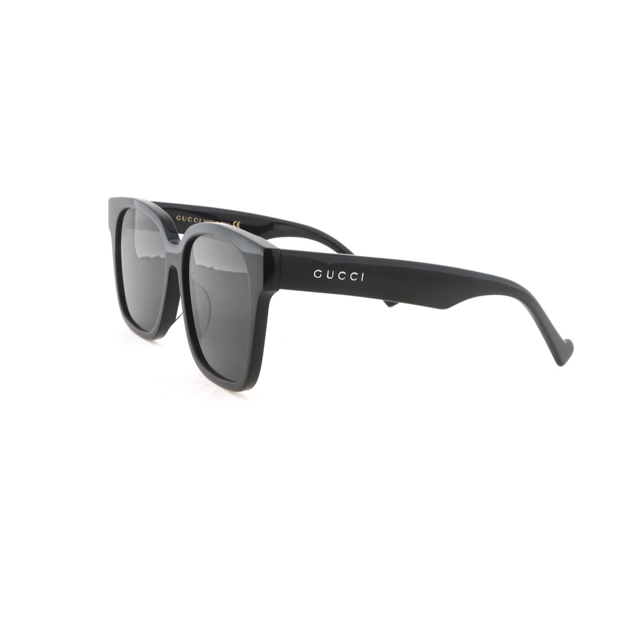 GUCCI Rectangular-frame Acetate Sunglasses Black Gold