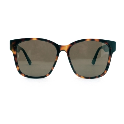 Gucci Red and Green Ribbon Square-framed Sunglasses /Tortoiseshell Frame 01