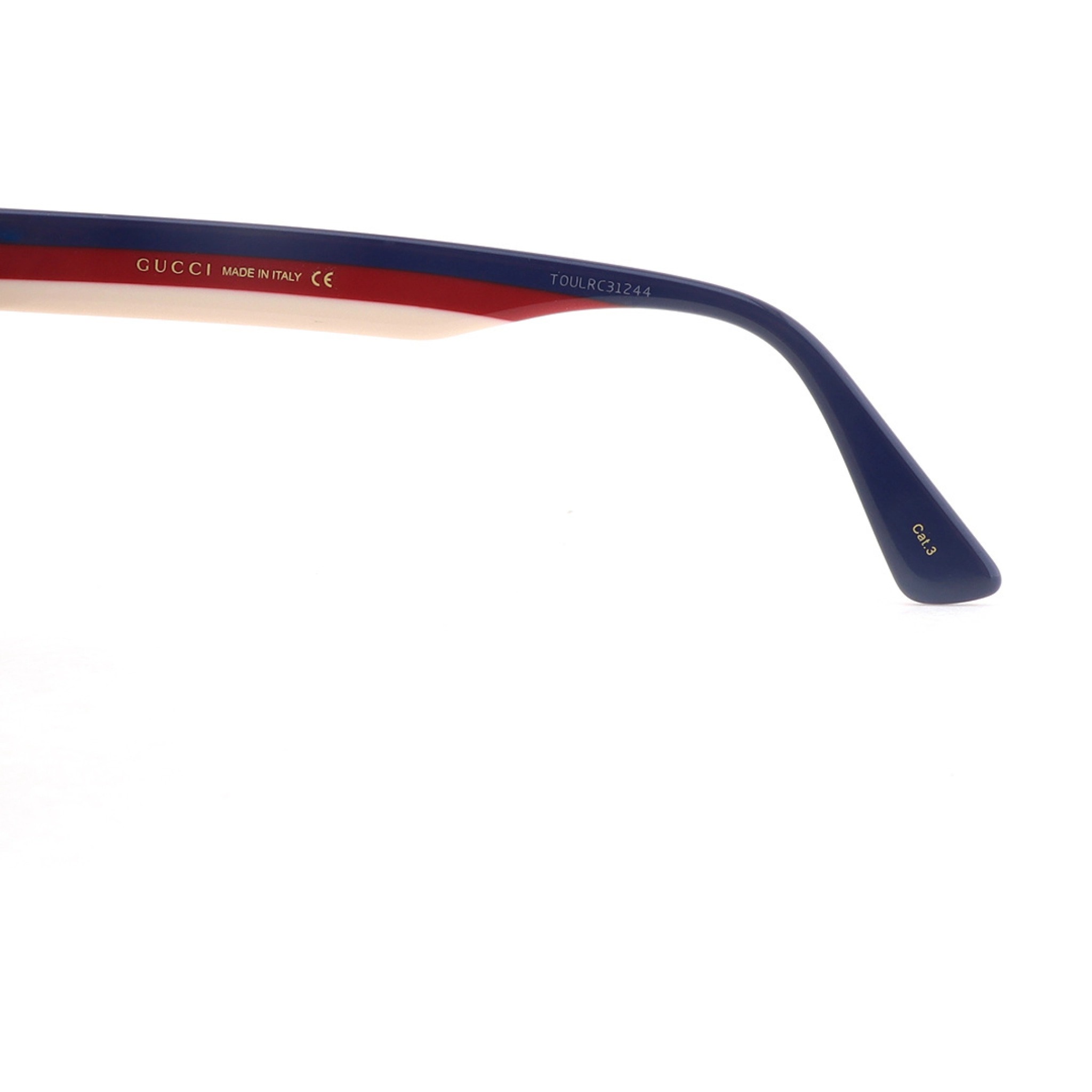 Gucci Square-frame Sunglasses / Red Blue and White Temples