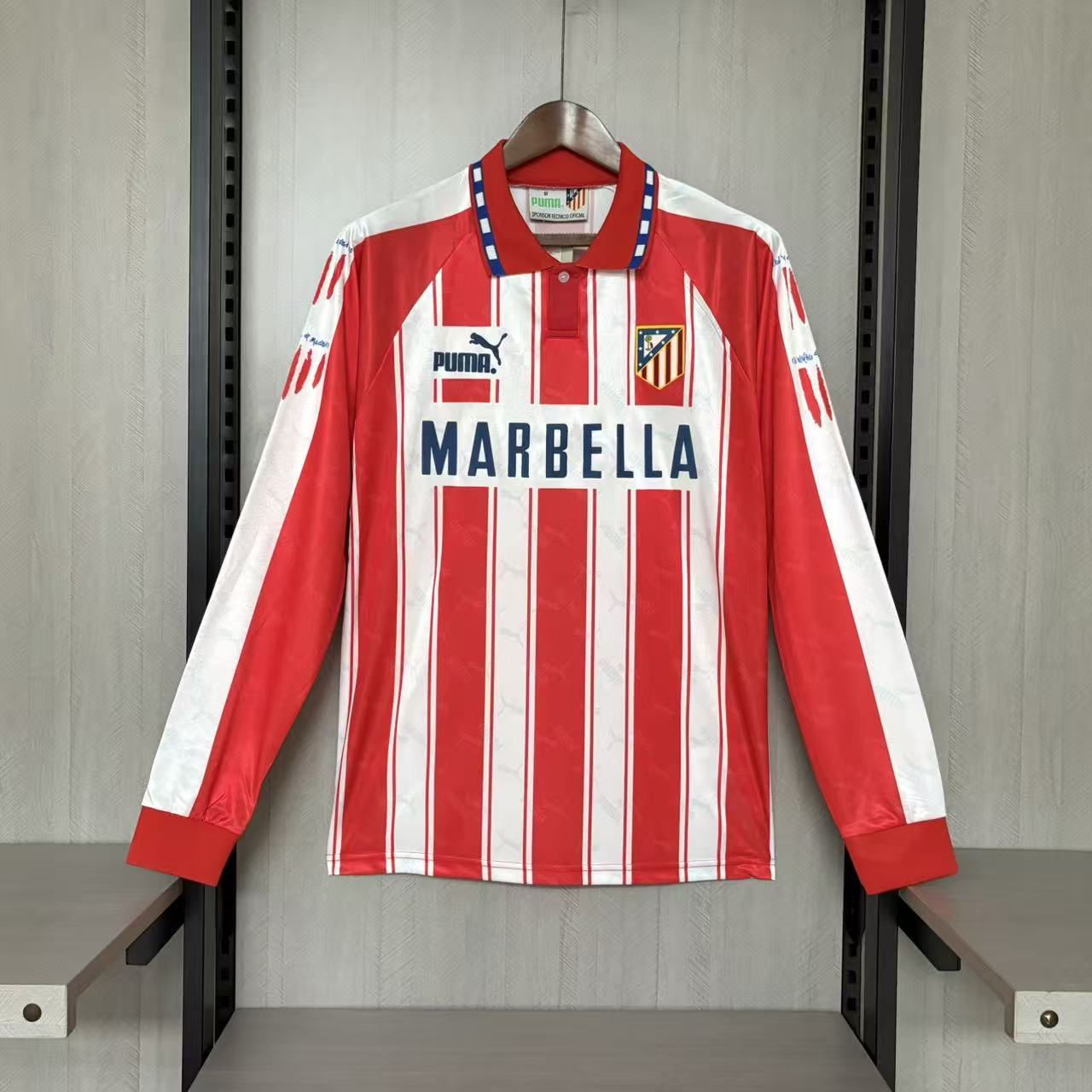 Atlético Madrid 1994/95 Mens Retro Long Sleeve Home Jersey