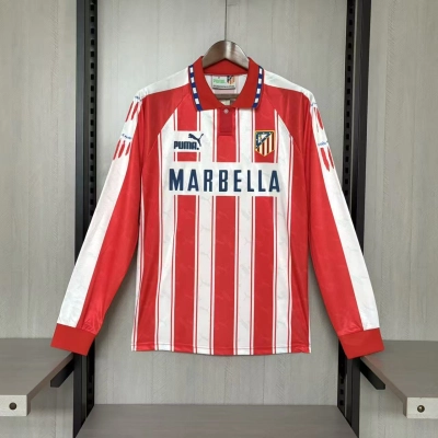 Atlético Madrid 1994/95 Mens Retro Long Sleeve Home Jersey 01