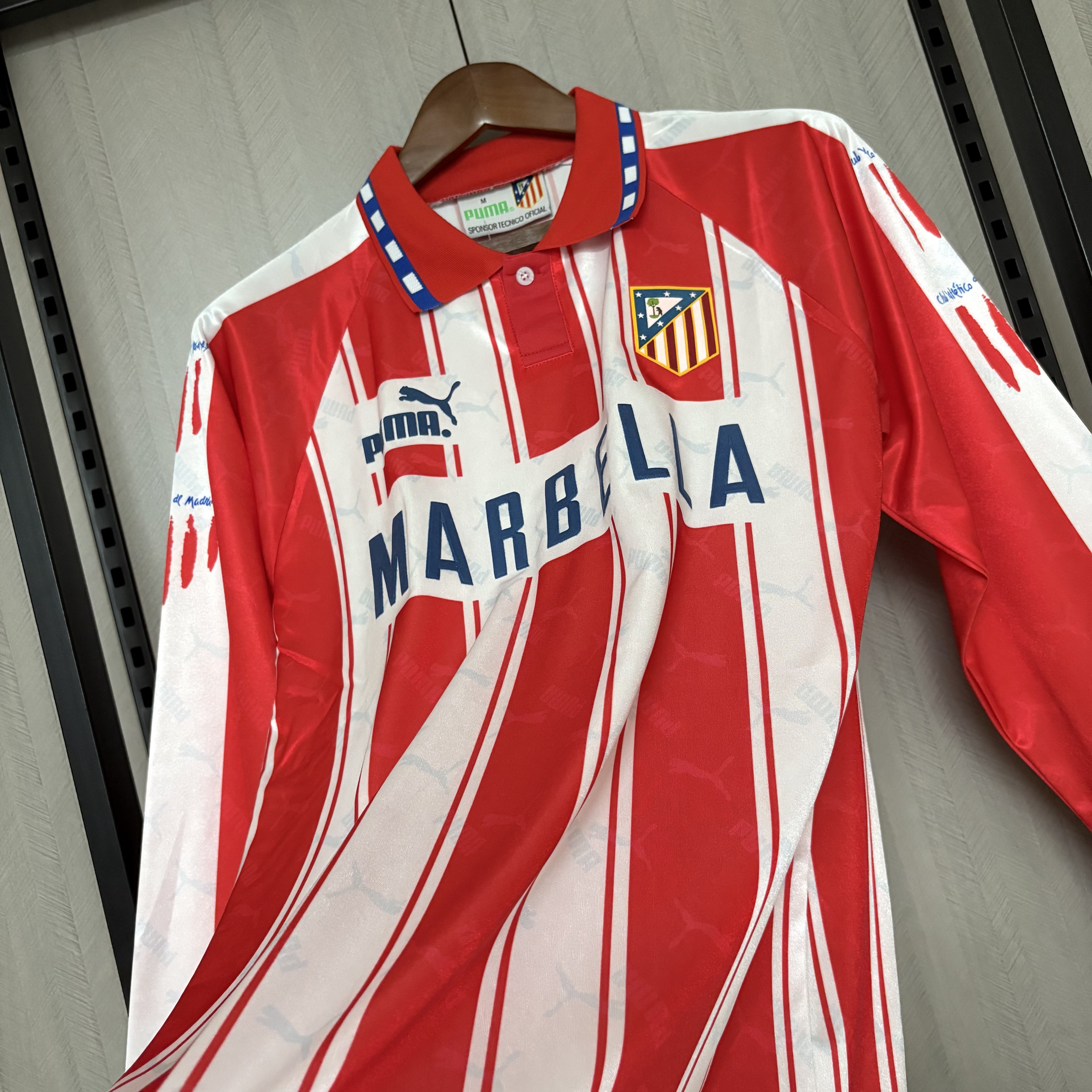 Atlético Madrid 1994/95 Mens Retro Long Sleeve Home Jersey