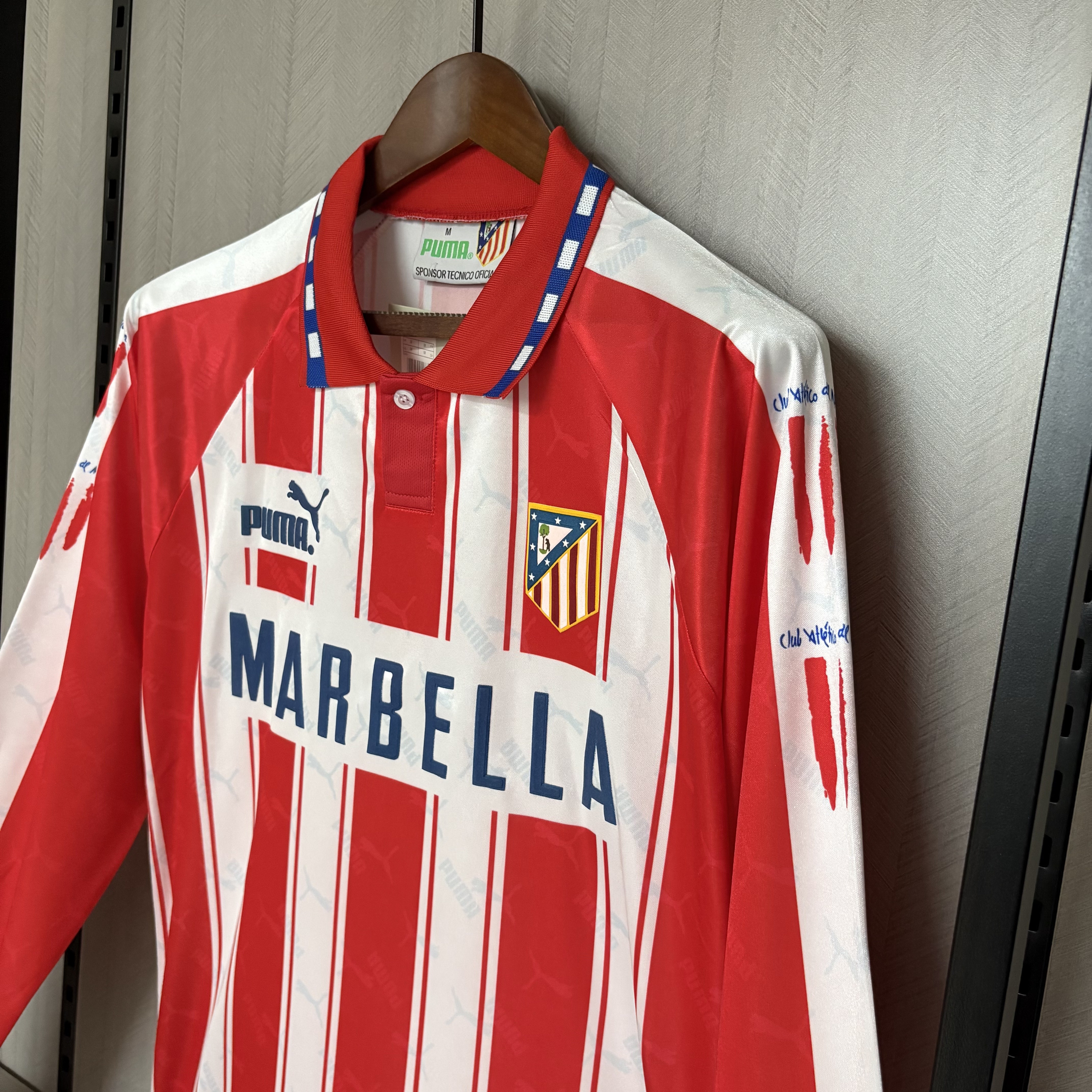 Atlético Madrid 1994/95 Mens Retro Long Sleeve Home Jersey