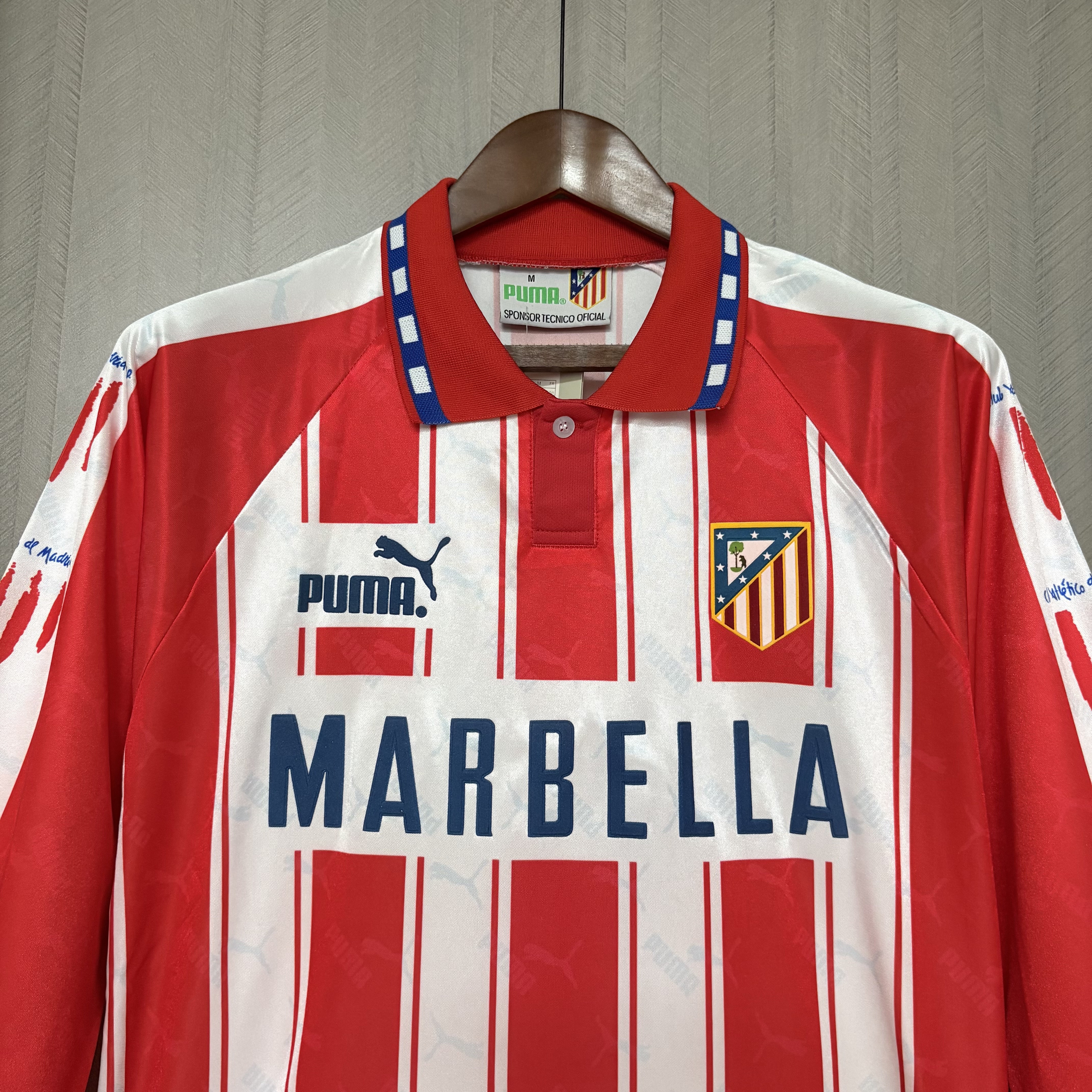 Atlético Madrid 1994/95 Mens Retro Long Sleeve Home Jersey