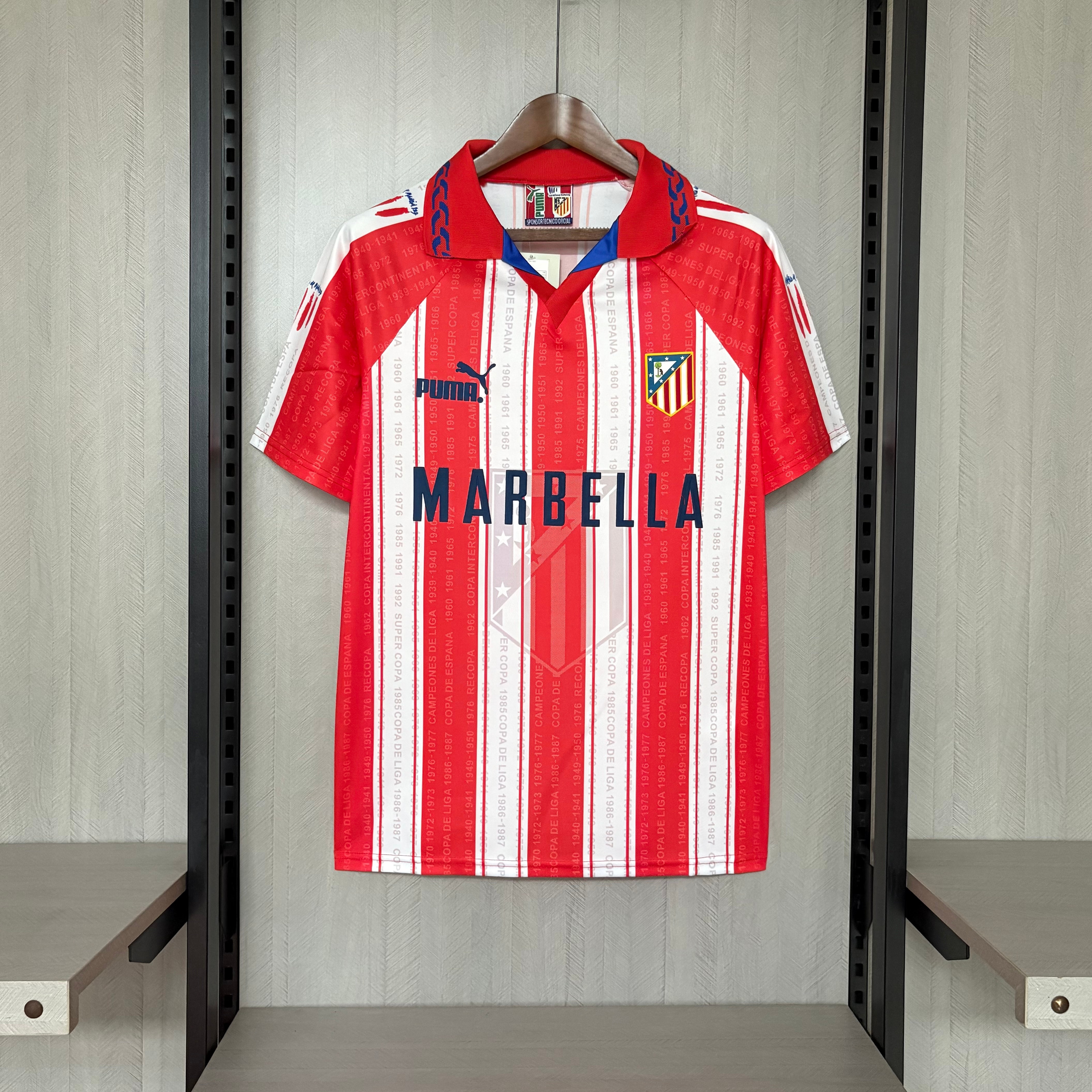 Atlético Madrid 1995/96 Mens Retro Home Jersey