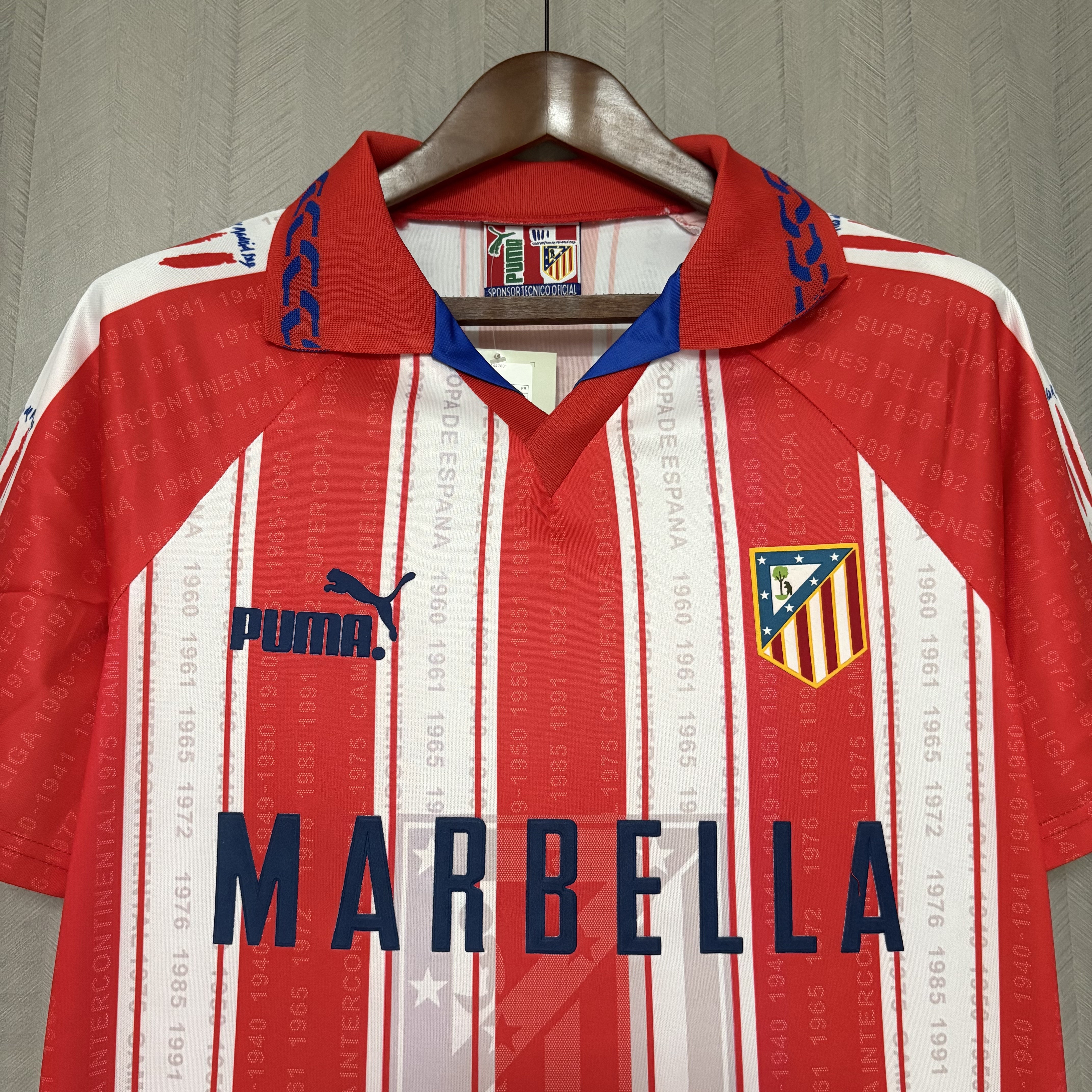 Atlético Madrid 1995/96 Mens Retro Home Jersey
