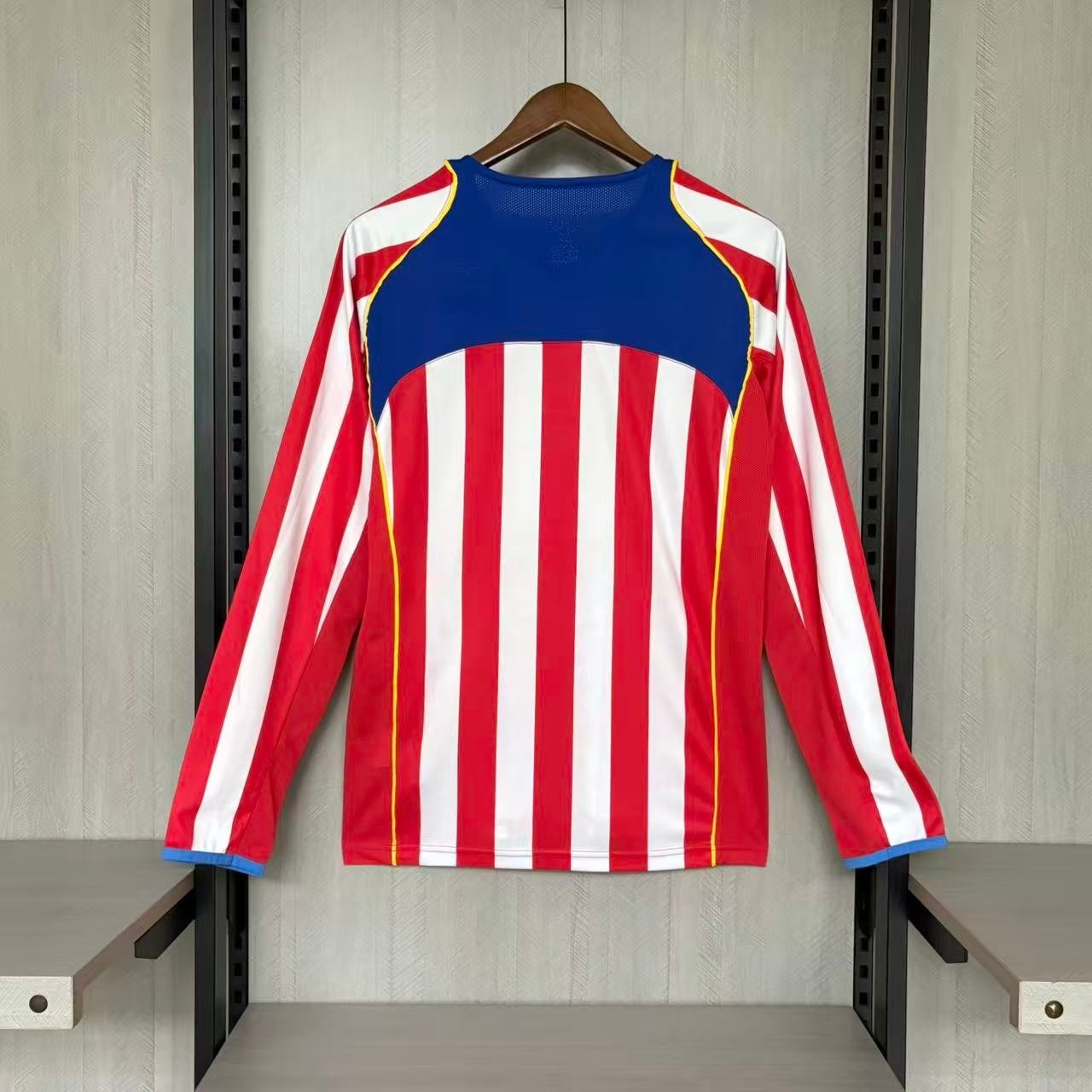 Atlético Madrid 2004 Mens Retro Long Sleeve Home Jersey