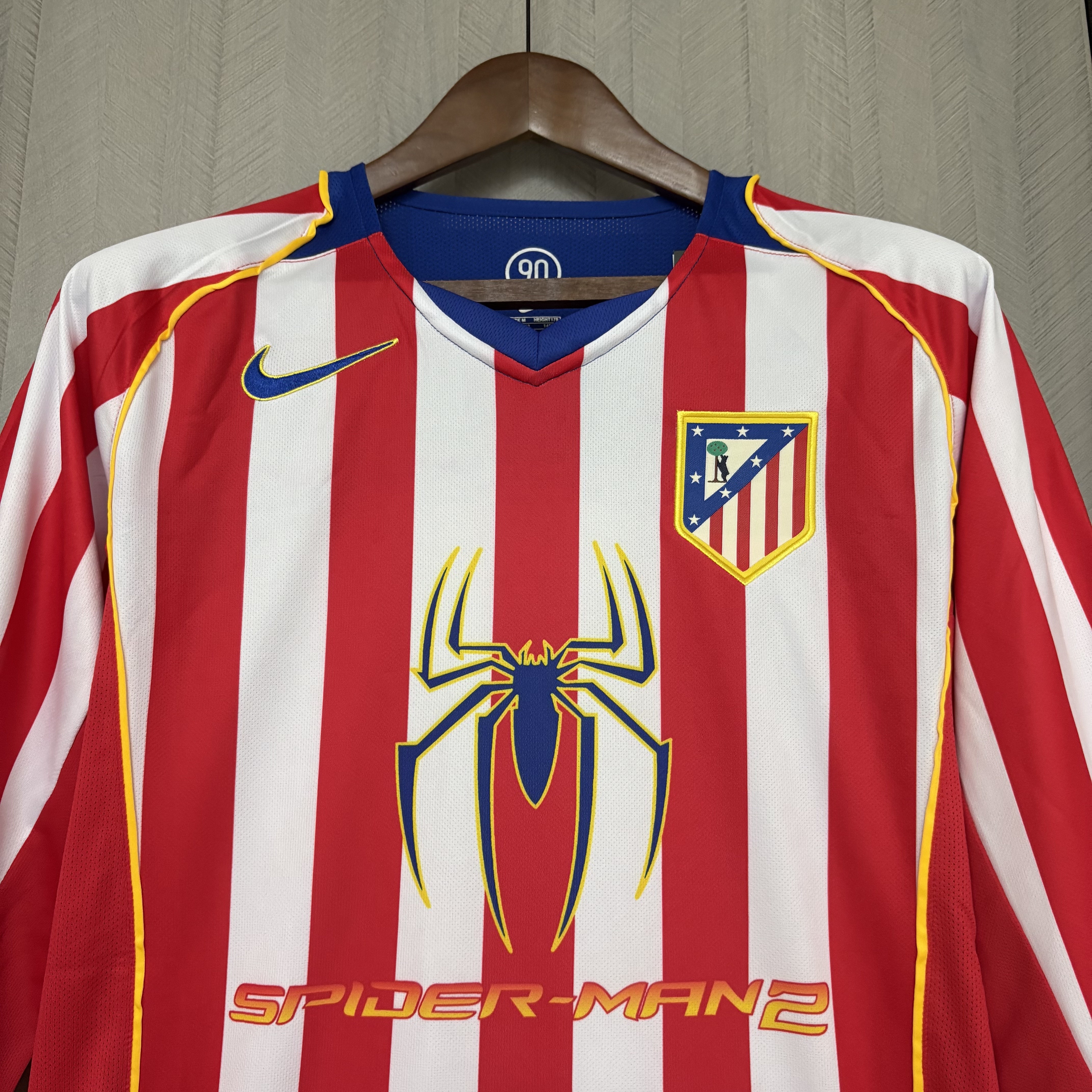 Atlético Madrid 2004 Mens Retro Long Sleeve Home Jersey
