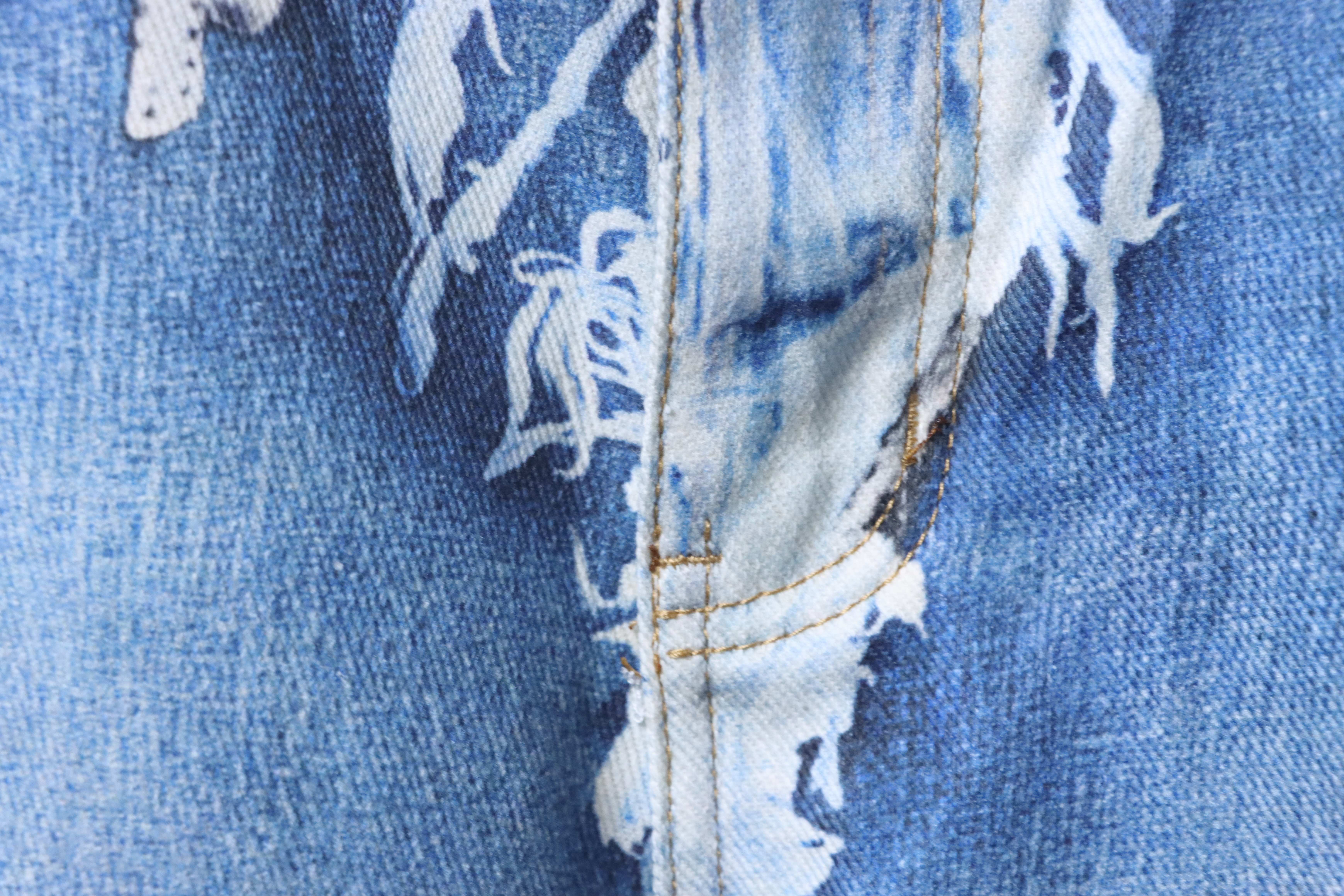 Acne Studios 1981 3D Graphic Patchwork Raw-Hem Denim Shorts