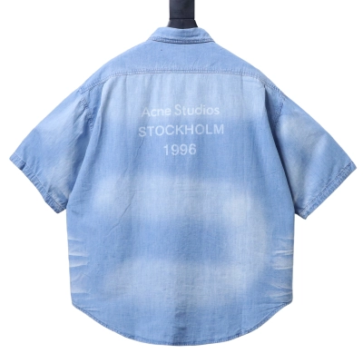 Acne Studios 1996 Logo Distressed Short-Sleeve Shirt 01