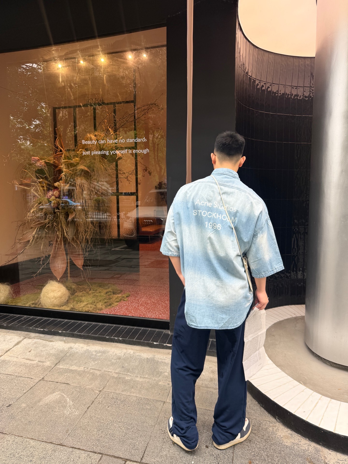 Acne Studios 1996 Logo Distressed Short-Sleeve Shirt