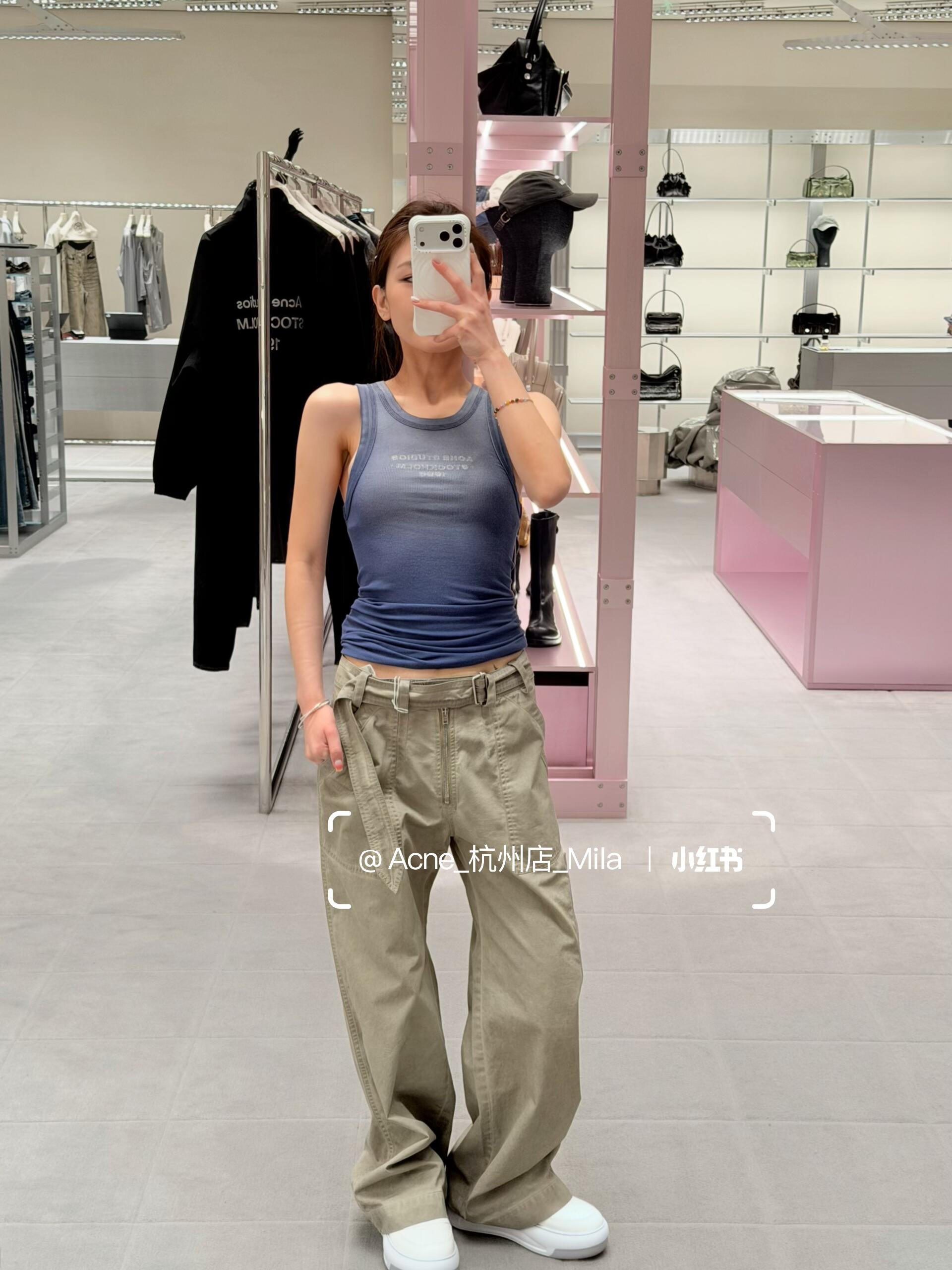 Acne Studios 2026 SS Distressed-Dye Cargo Pants