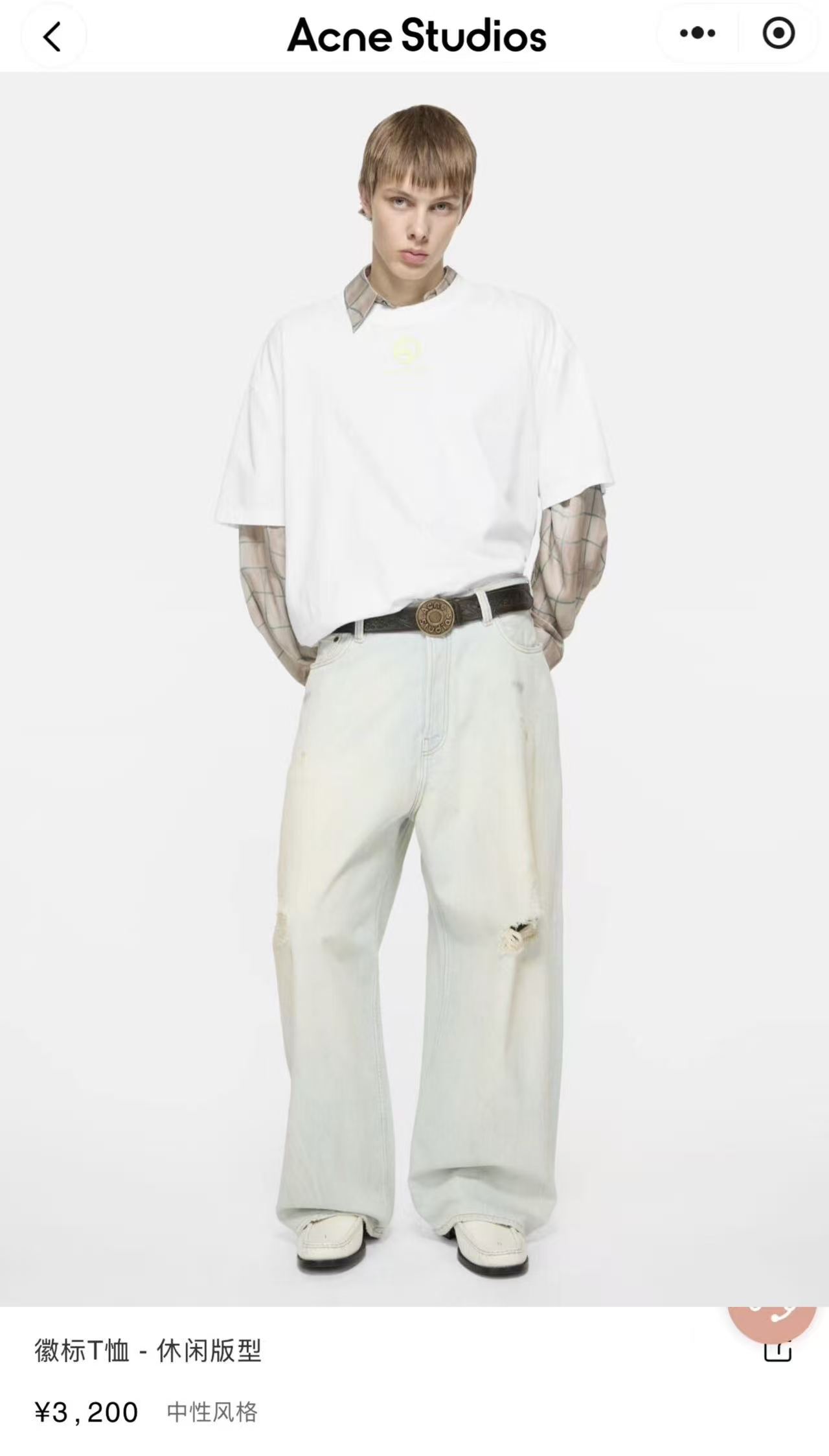 Acne Studios 2026 SS Washed Distressed Logo T-Shirt