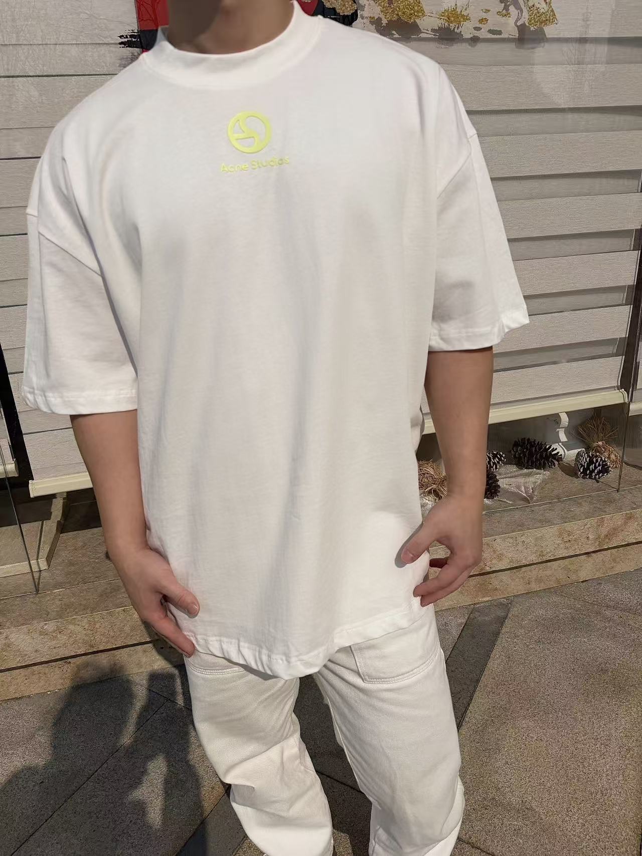 Acne Studios 2026 SS Washed Distressed Logo T-Shirt