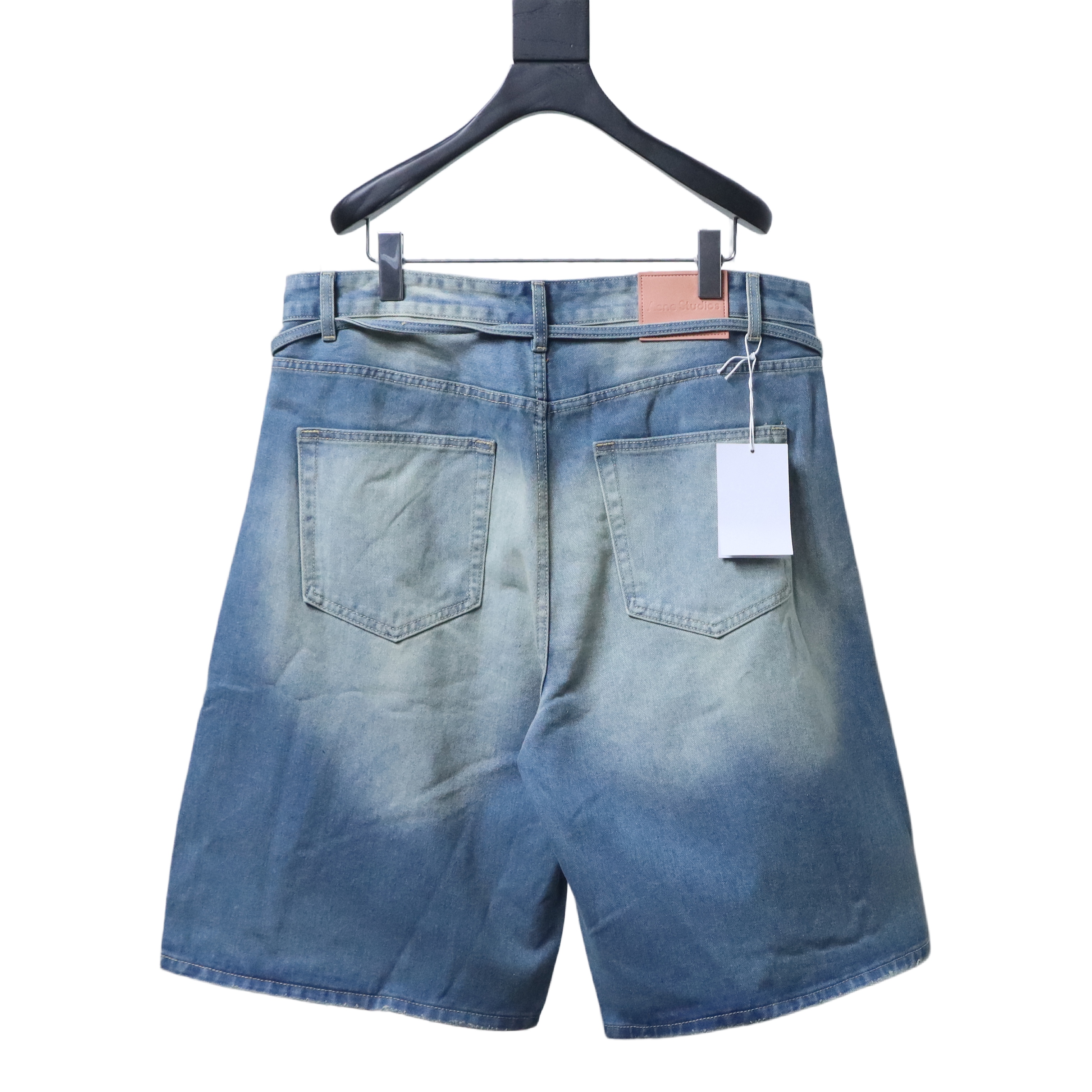 Acne Studios Belted Distressed Denim Shorts