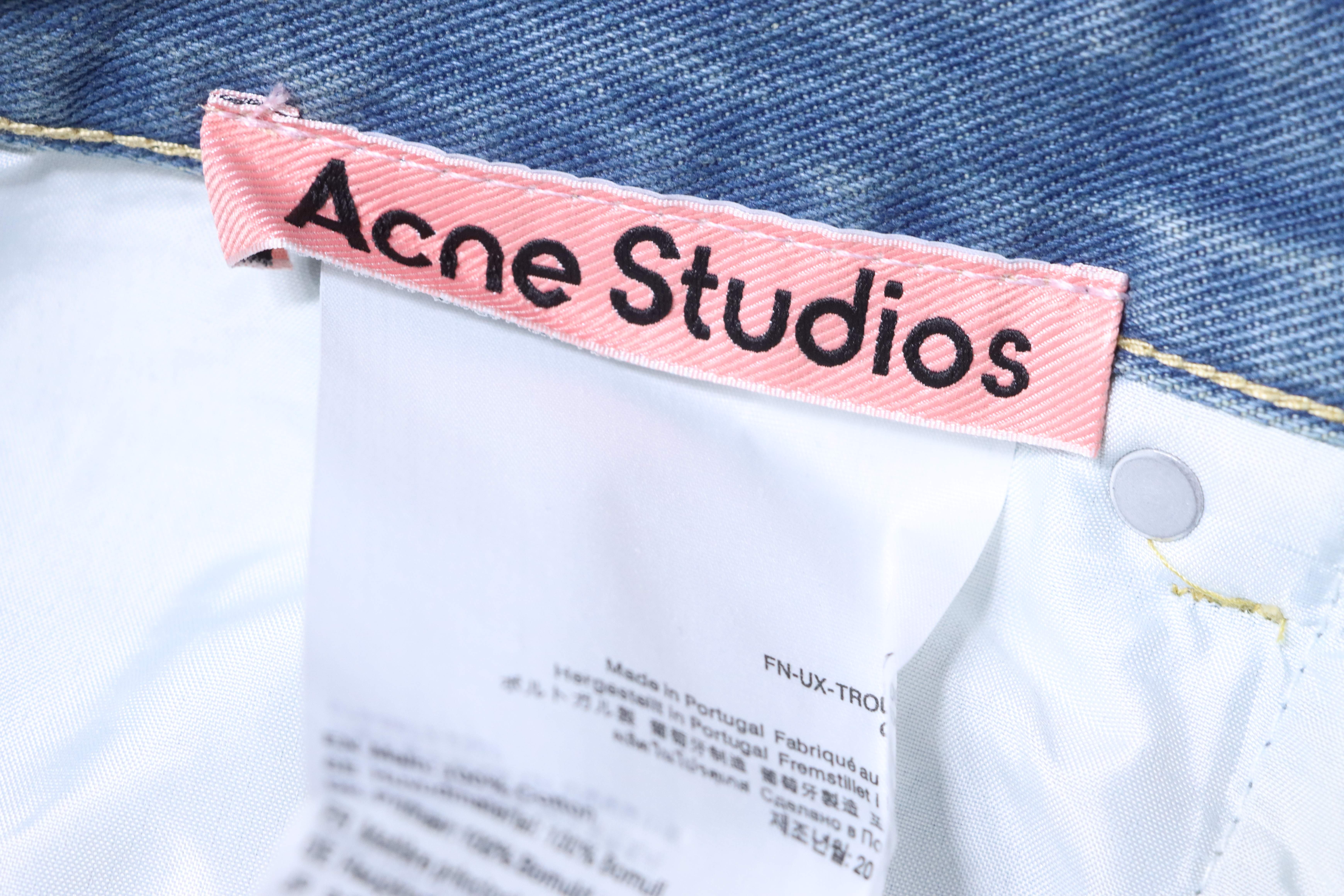 Acne Studios Belted Distressed Denim Shorts