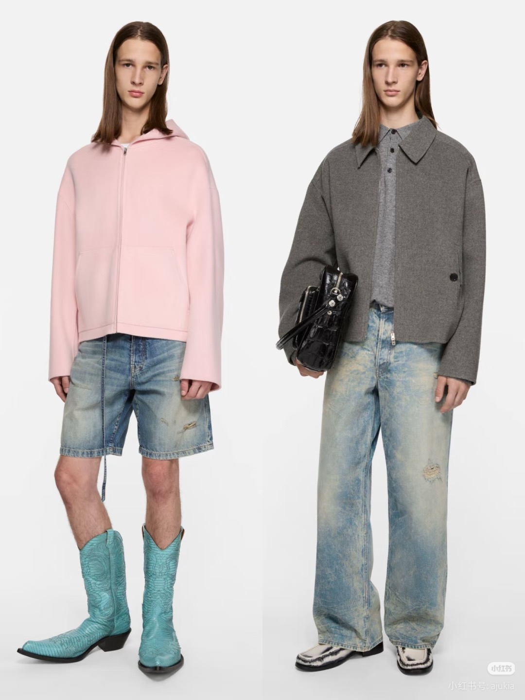 Acne Studios Belted Distressed Denim Shorts