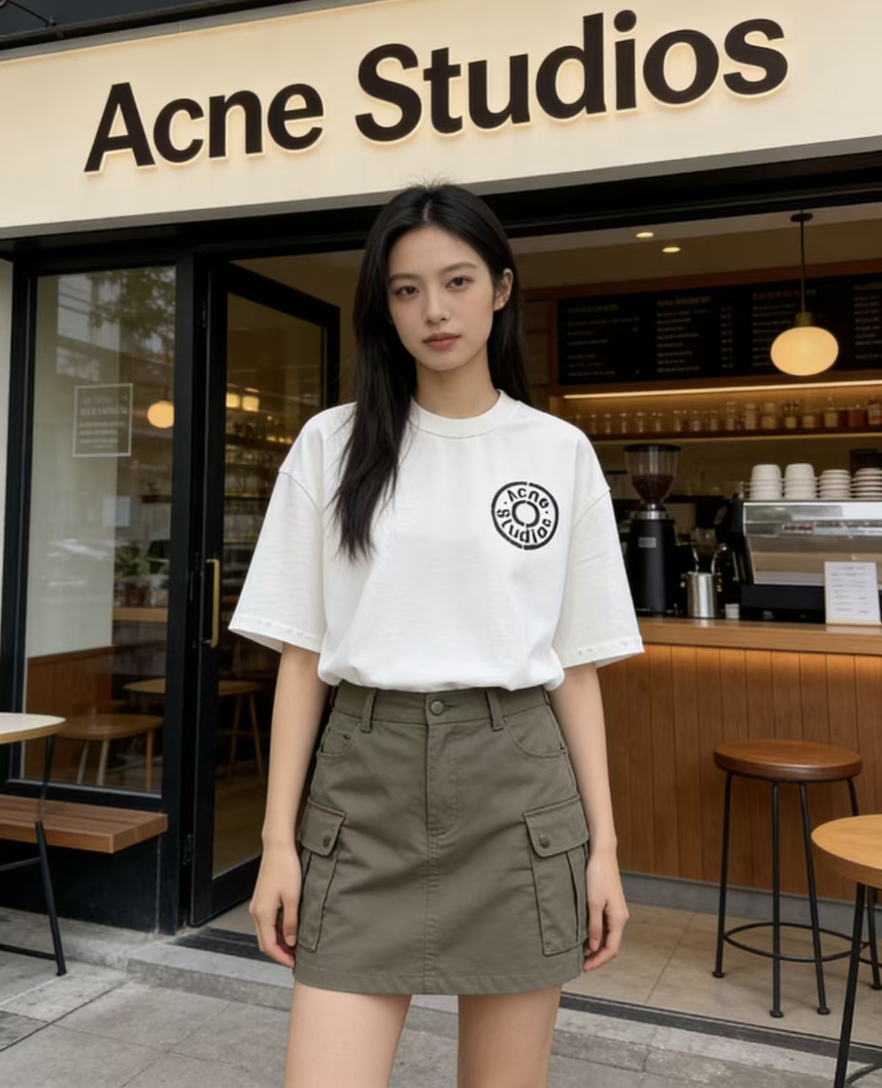Acne Studios Circle Logo Print T-Shirt