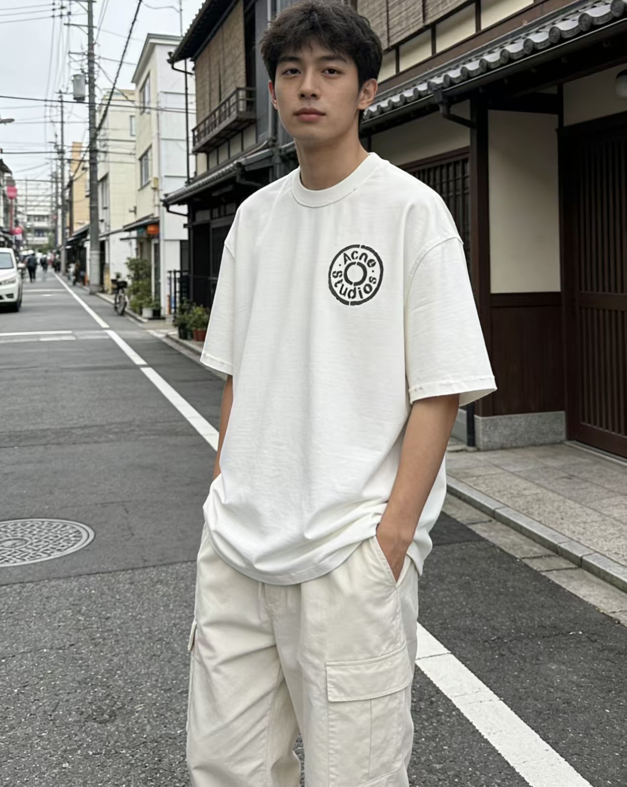 Acne Studios Circle Logo Print T-Shirt