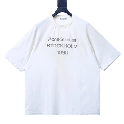 Acne Studios Distressed Cotton-Linen T-Shirt 01