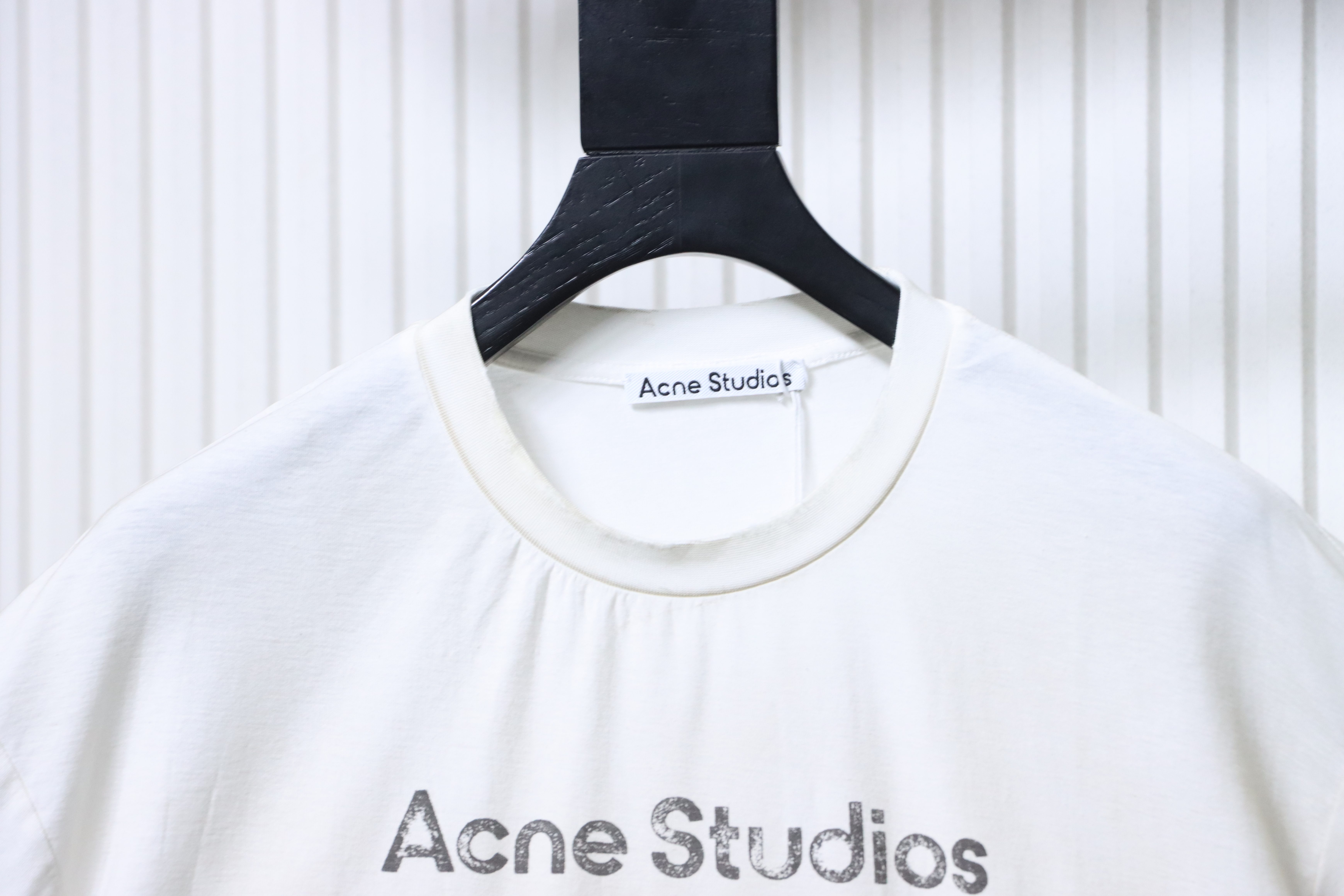Acne Studios Distressed Cotton-Linen T-Shirt