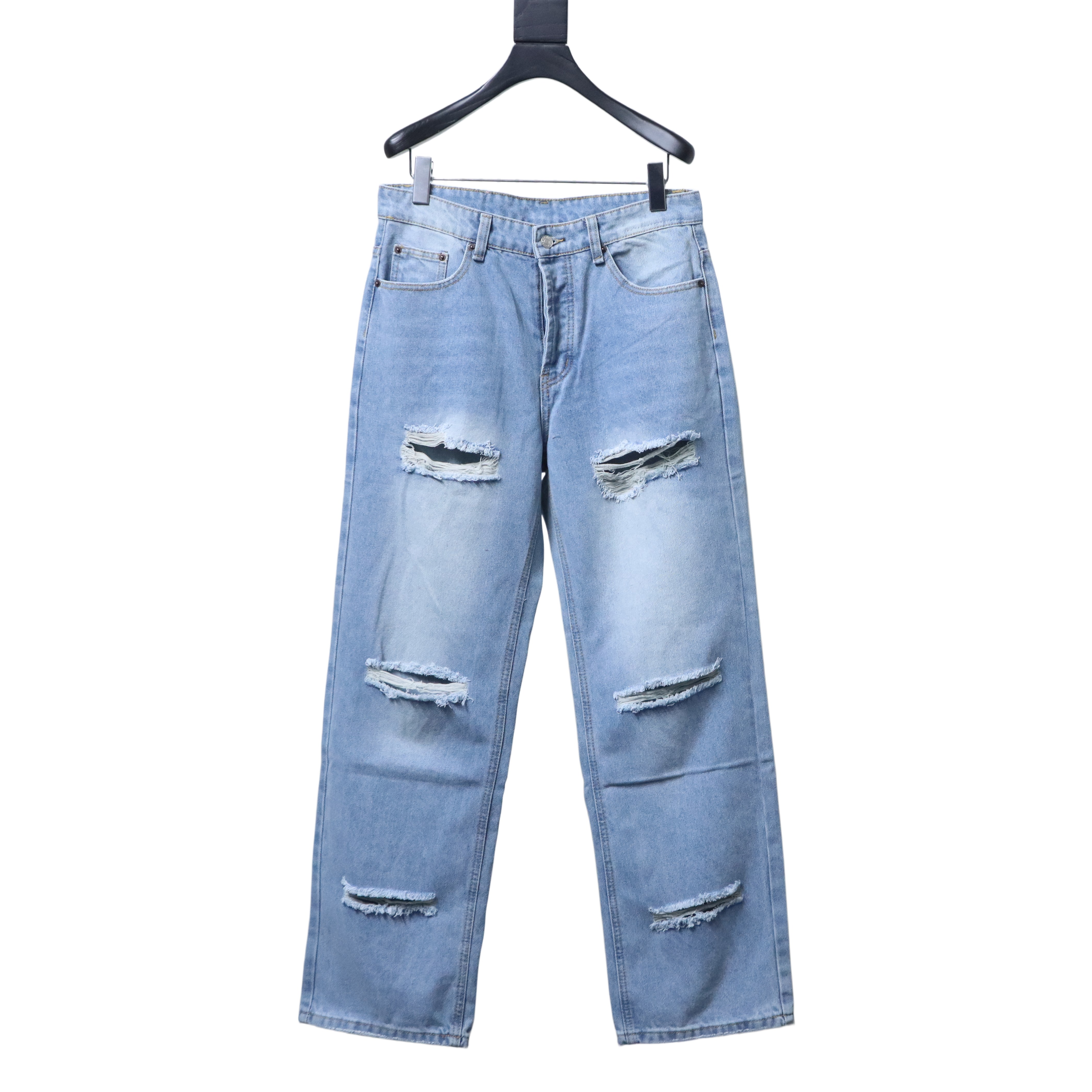 Acne Studios Ice Blue Slashed Distressed Jeans