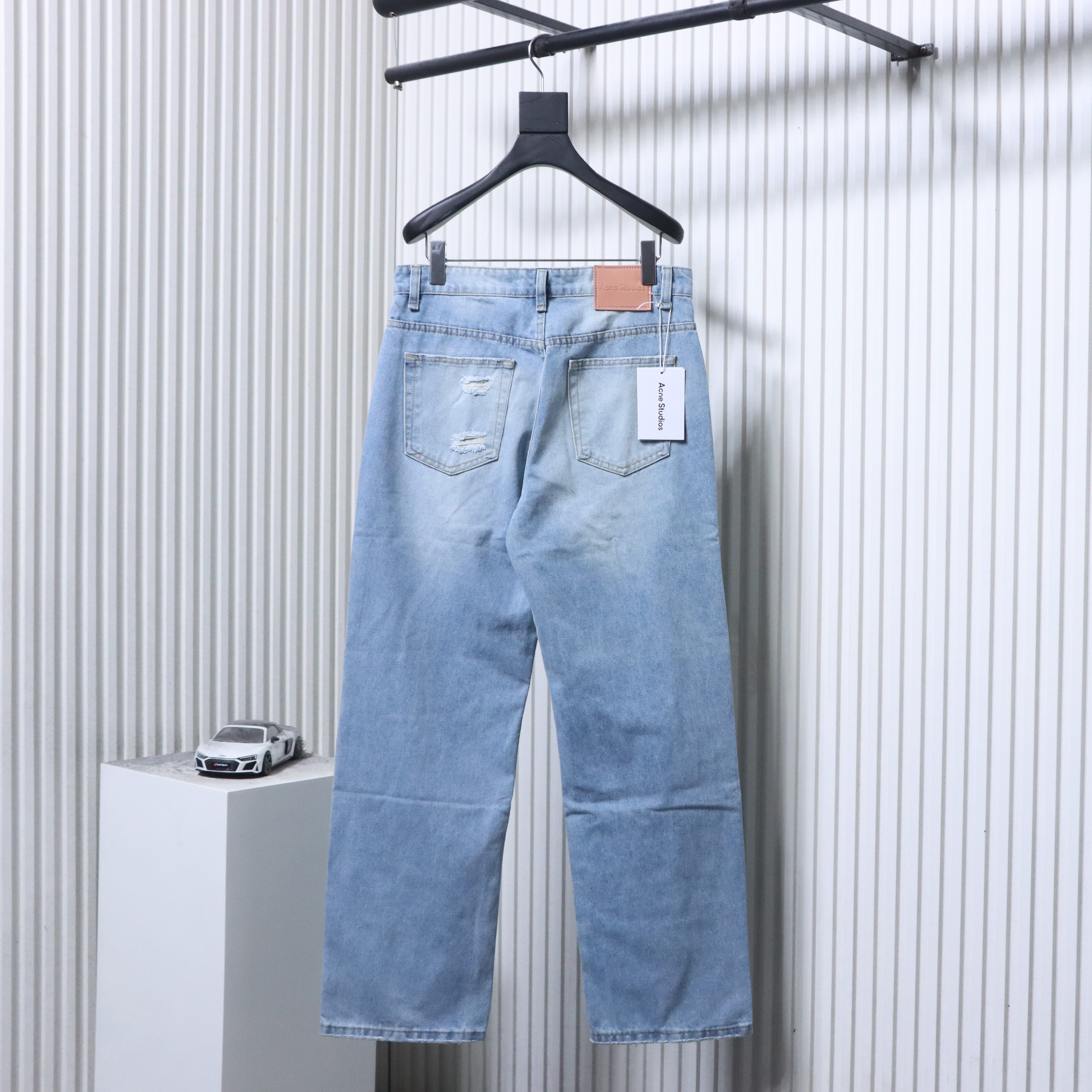 Acne Studios Ice Blue Slashed Distressed Jeans