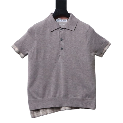Acne Studios Layered-Look Cashmere Knit Polo Shirt 01