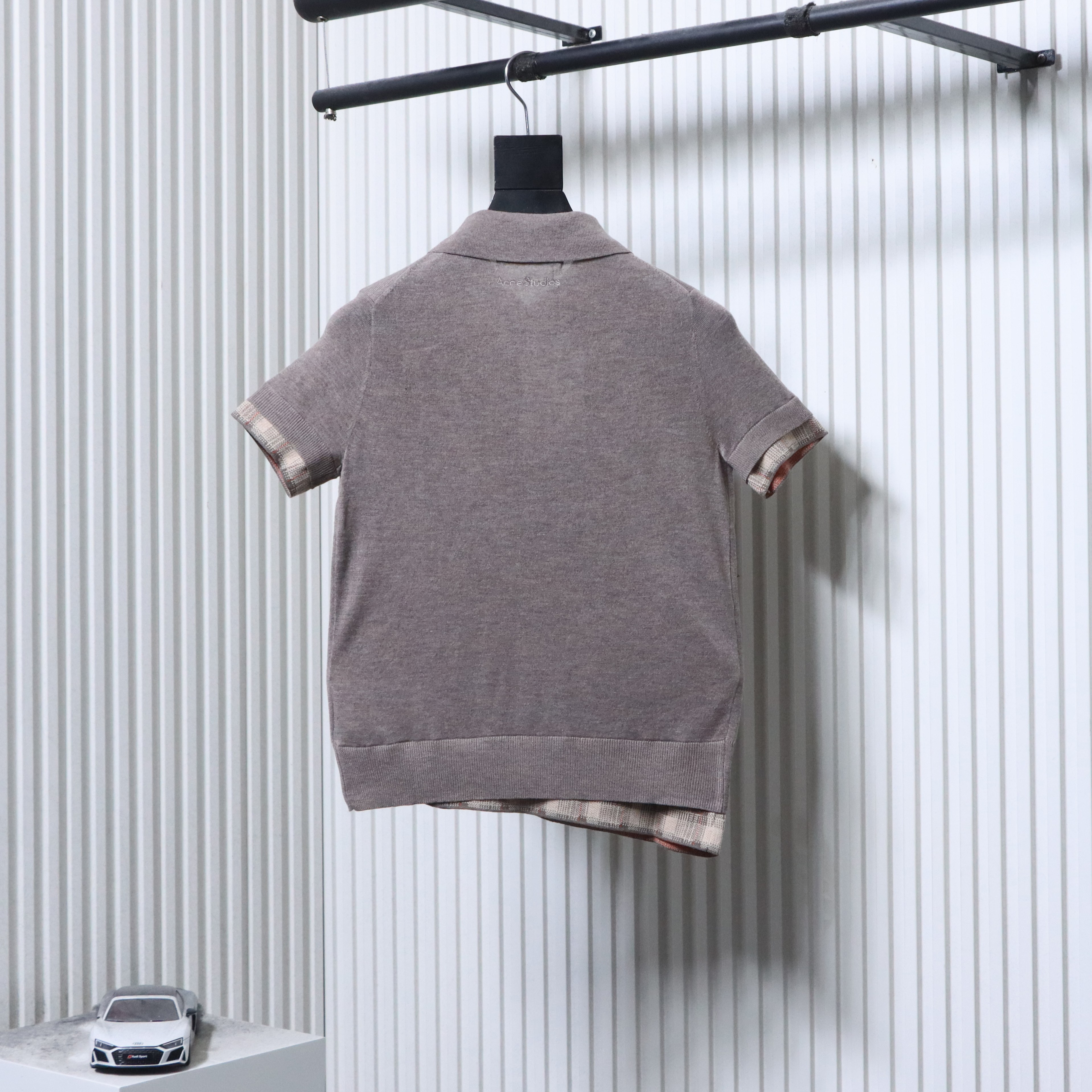 Acne Studios Layered-Look Cashmere Knit Polo Shirt