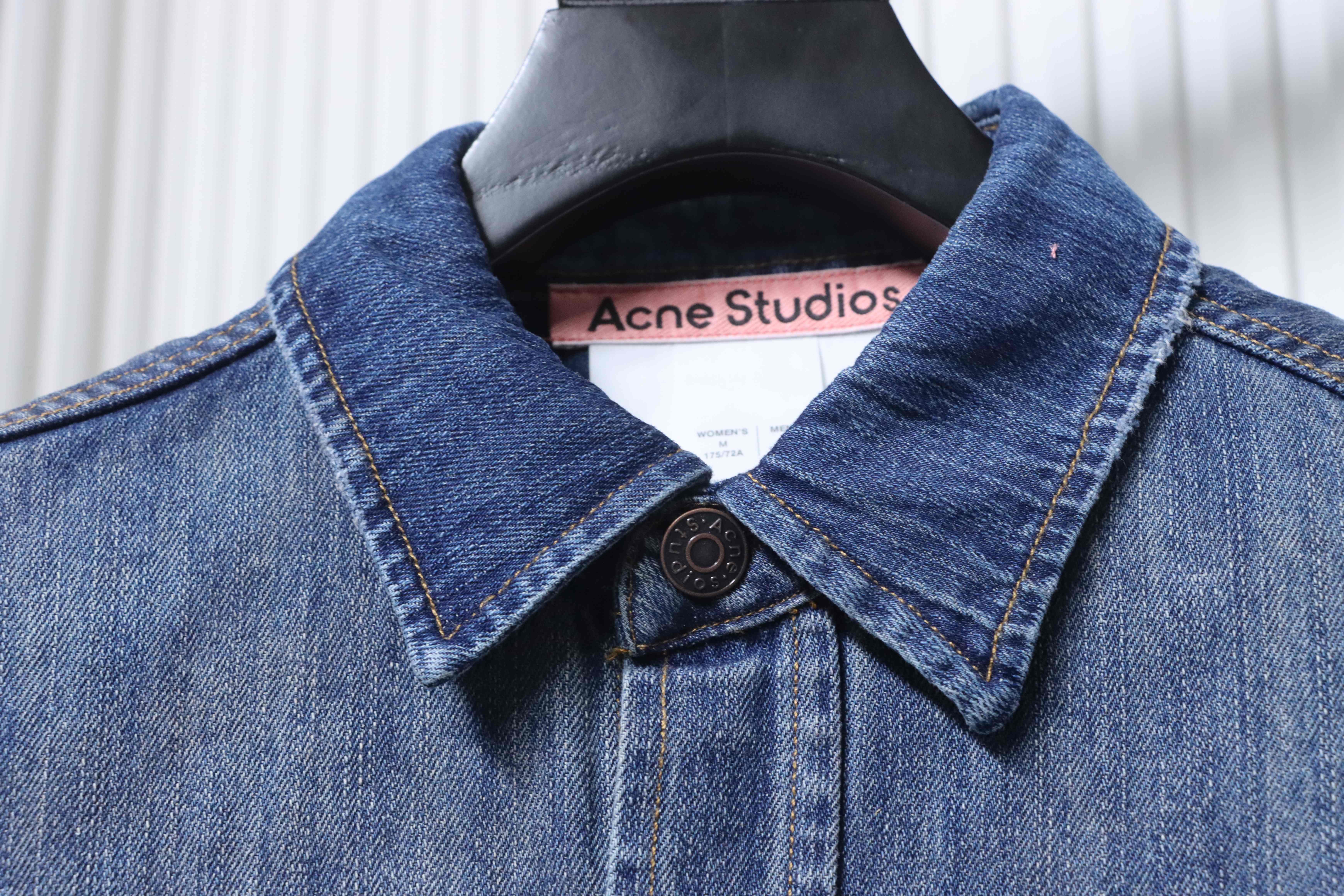 Acne Studios Paint-Splatter Distressed Denim Shirt